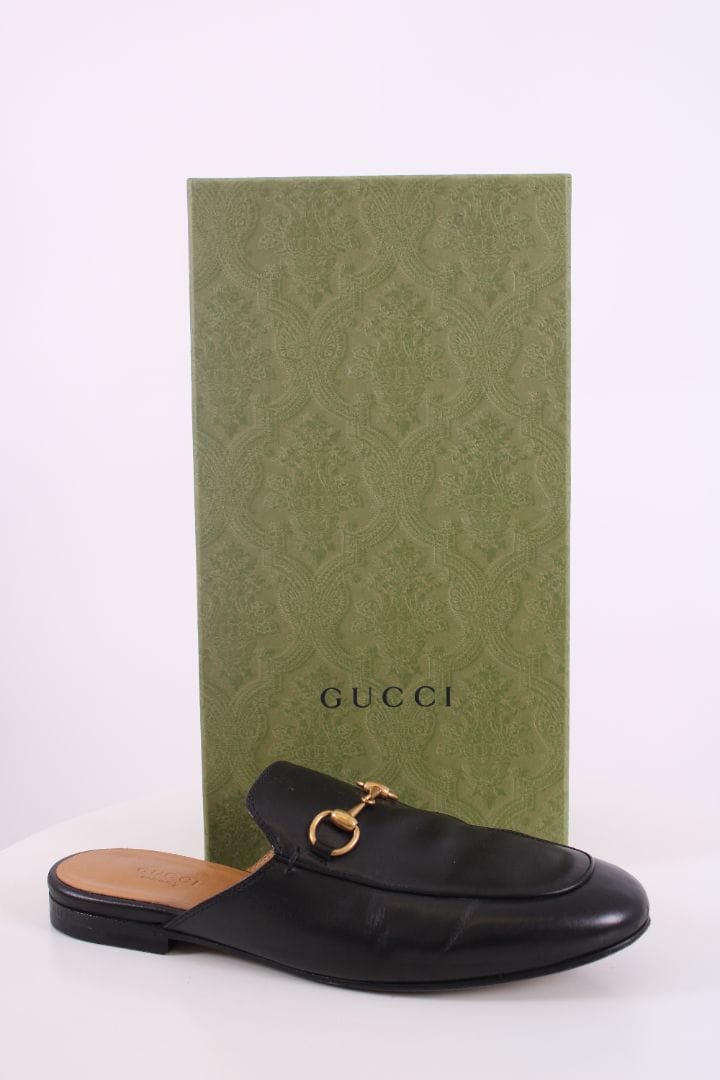 Gucci Gucci Prince Town Leather Mules Black 38