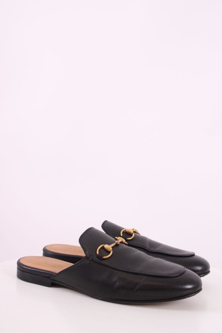 Gucci Gucci Prince Town Leather Mules Black 38