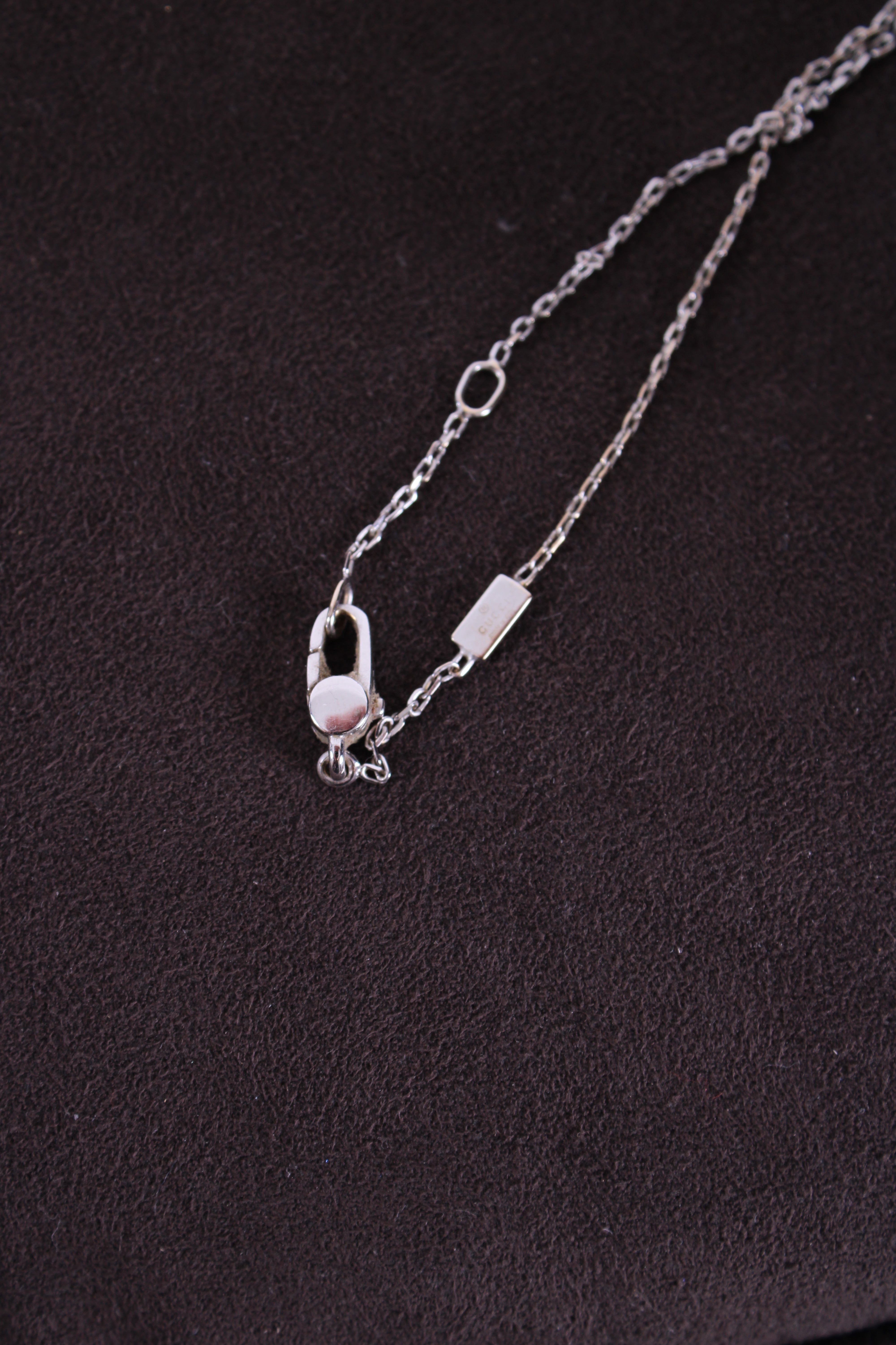 Gucci Gucci Diamond Split Cross Necklace 18ct White Gold