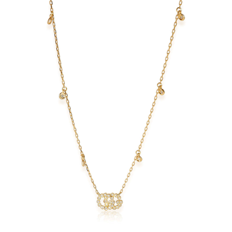 Gucci Crystal-embellished GG Necklace in White | Lyst