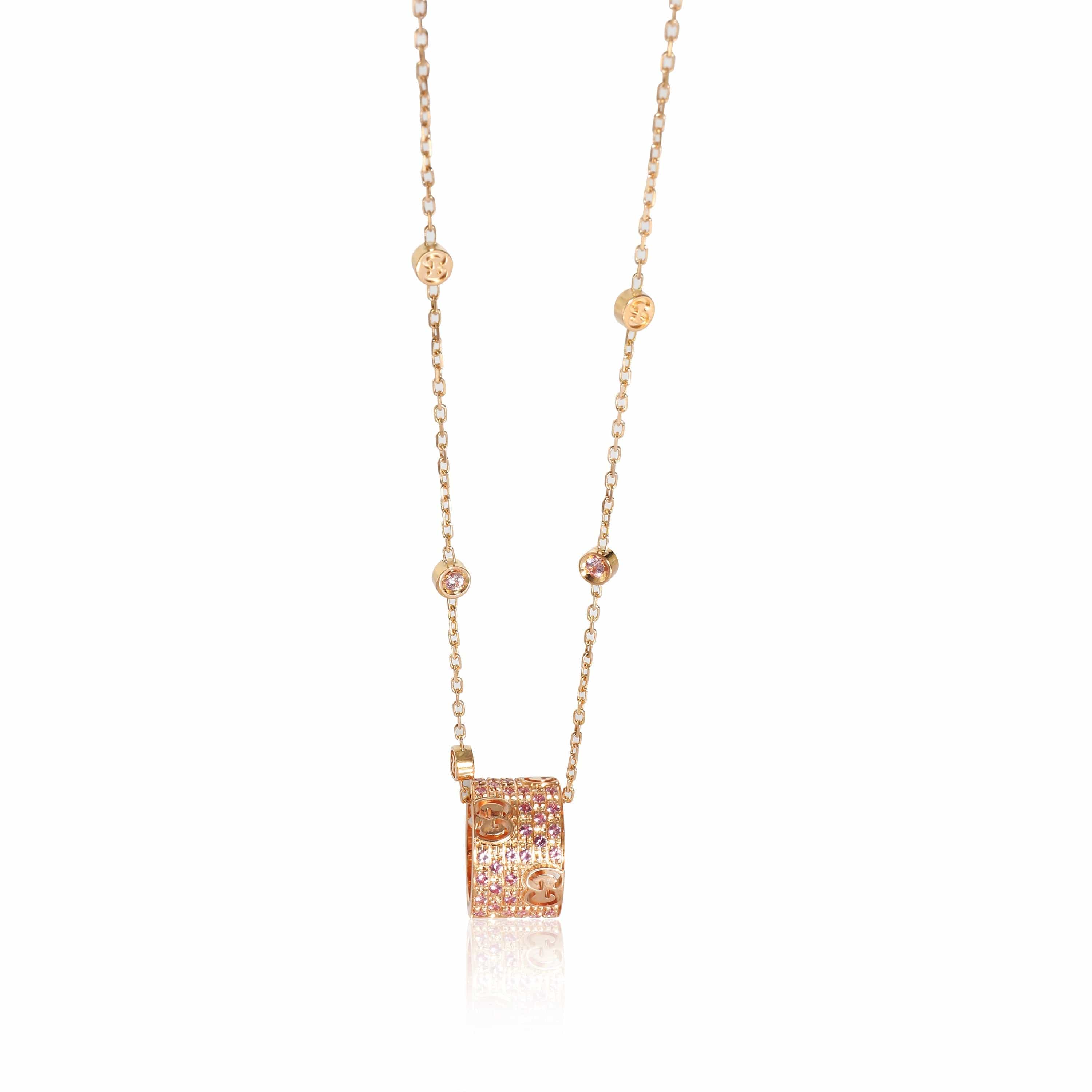 Gucci Gucci Sapphire Icon Stardust Pink Sapphire Necklace in 18K Rose Gold