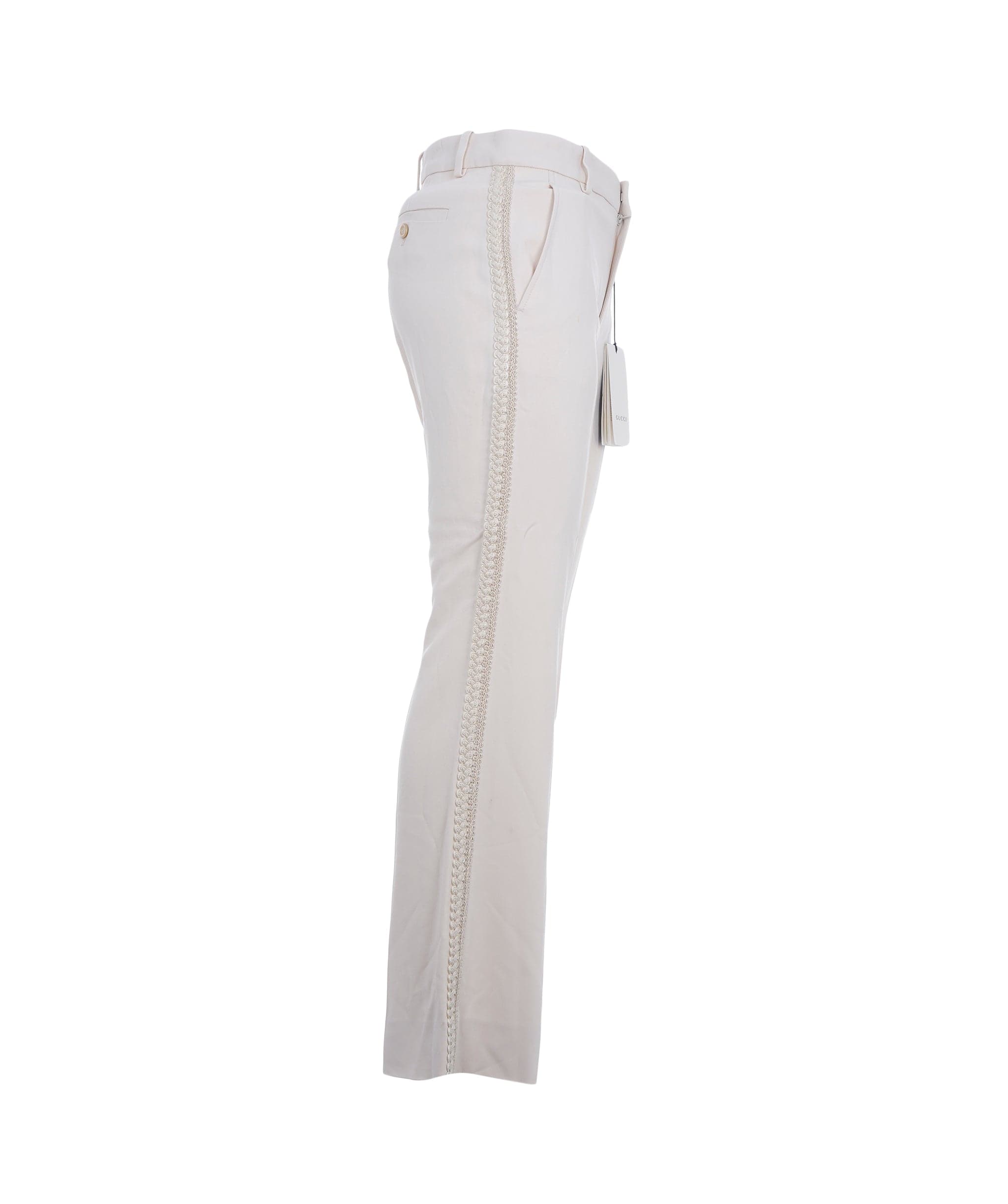 Gucci Gucci Cream Lace Detailed Trousers  ALC2686