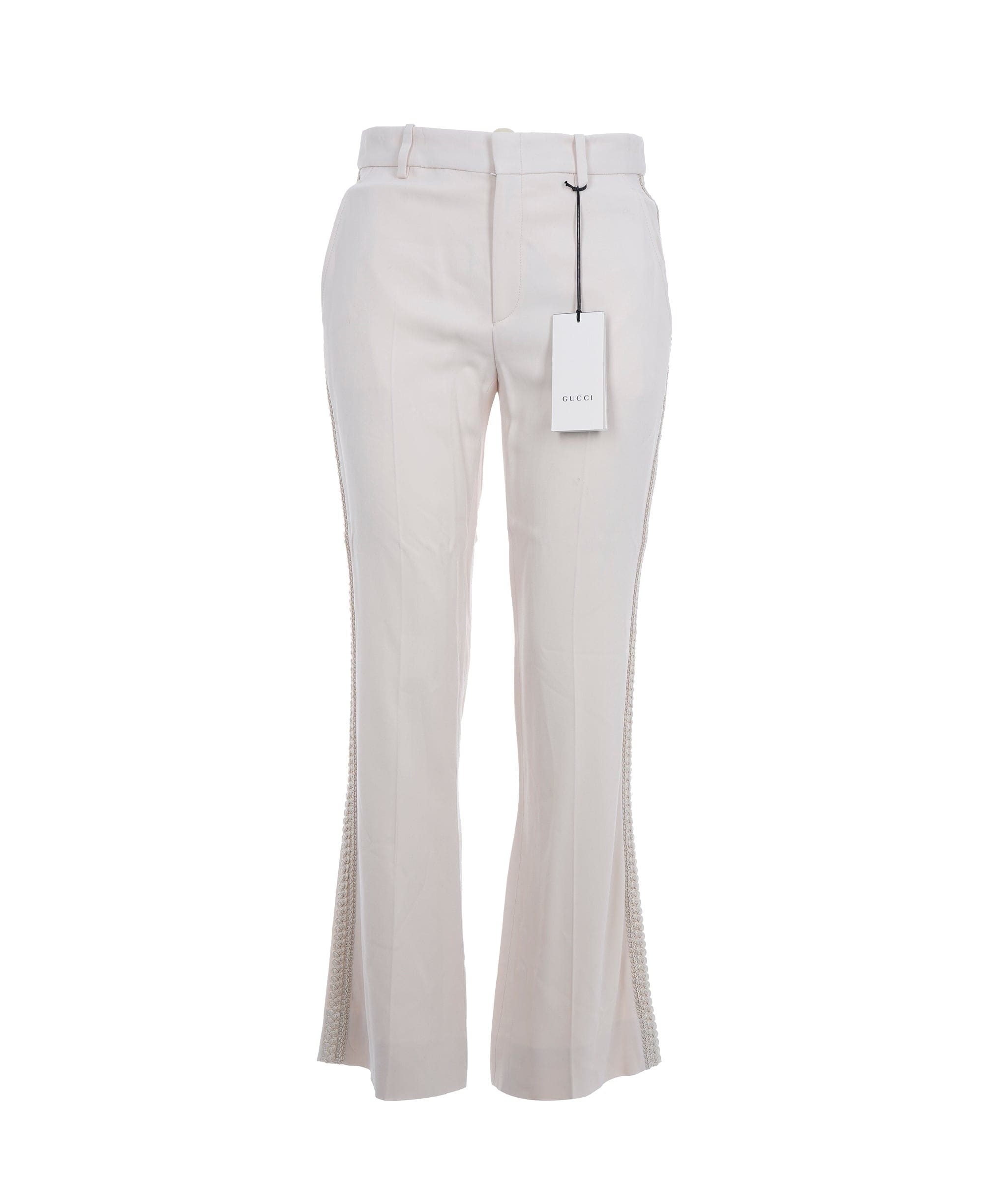 Gucci Gucci Cream Lace Detailed Trousers  ALC2686