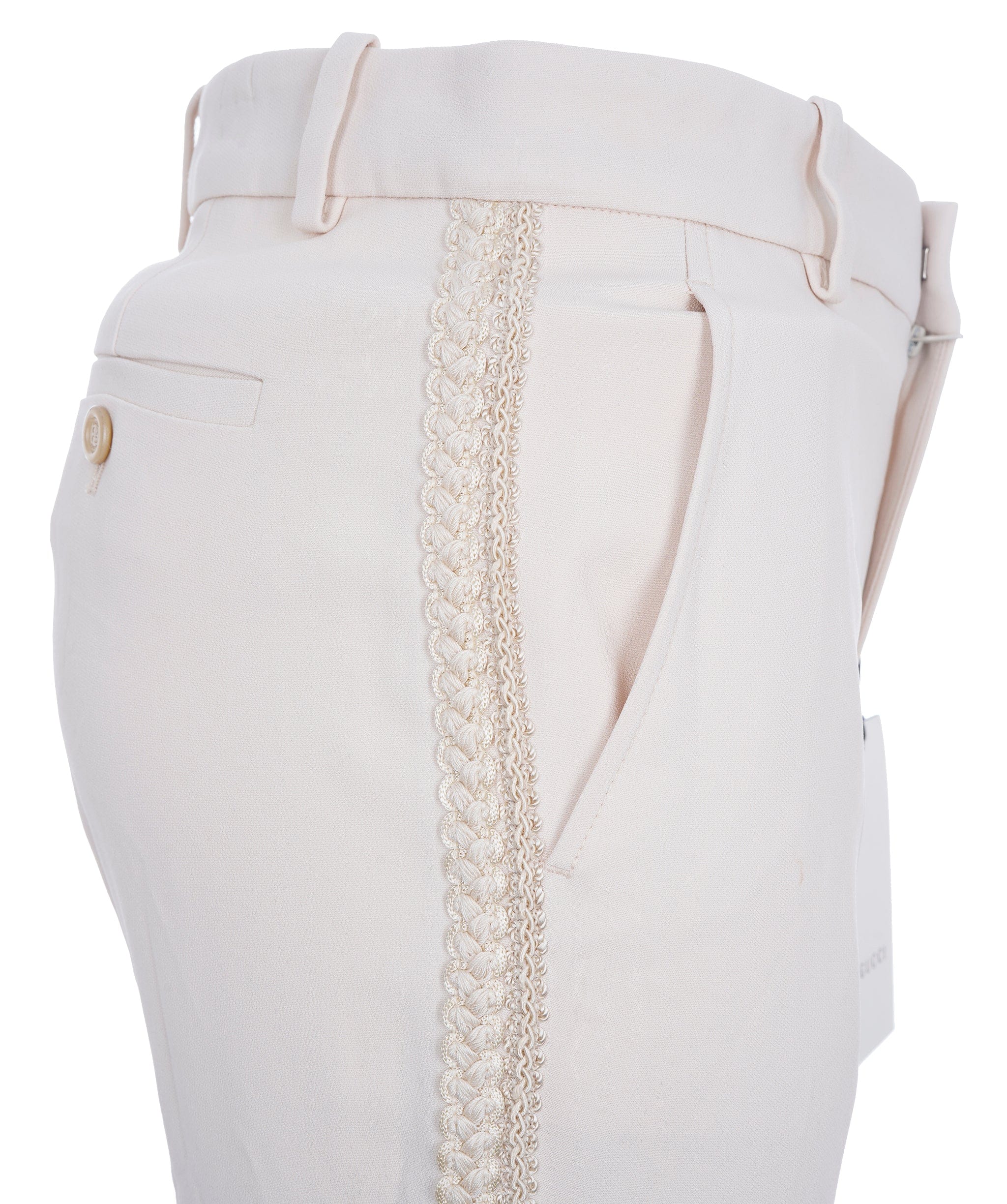 Gucci Gucci Cream Lace Detailed Trousers  ALC2686