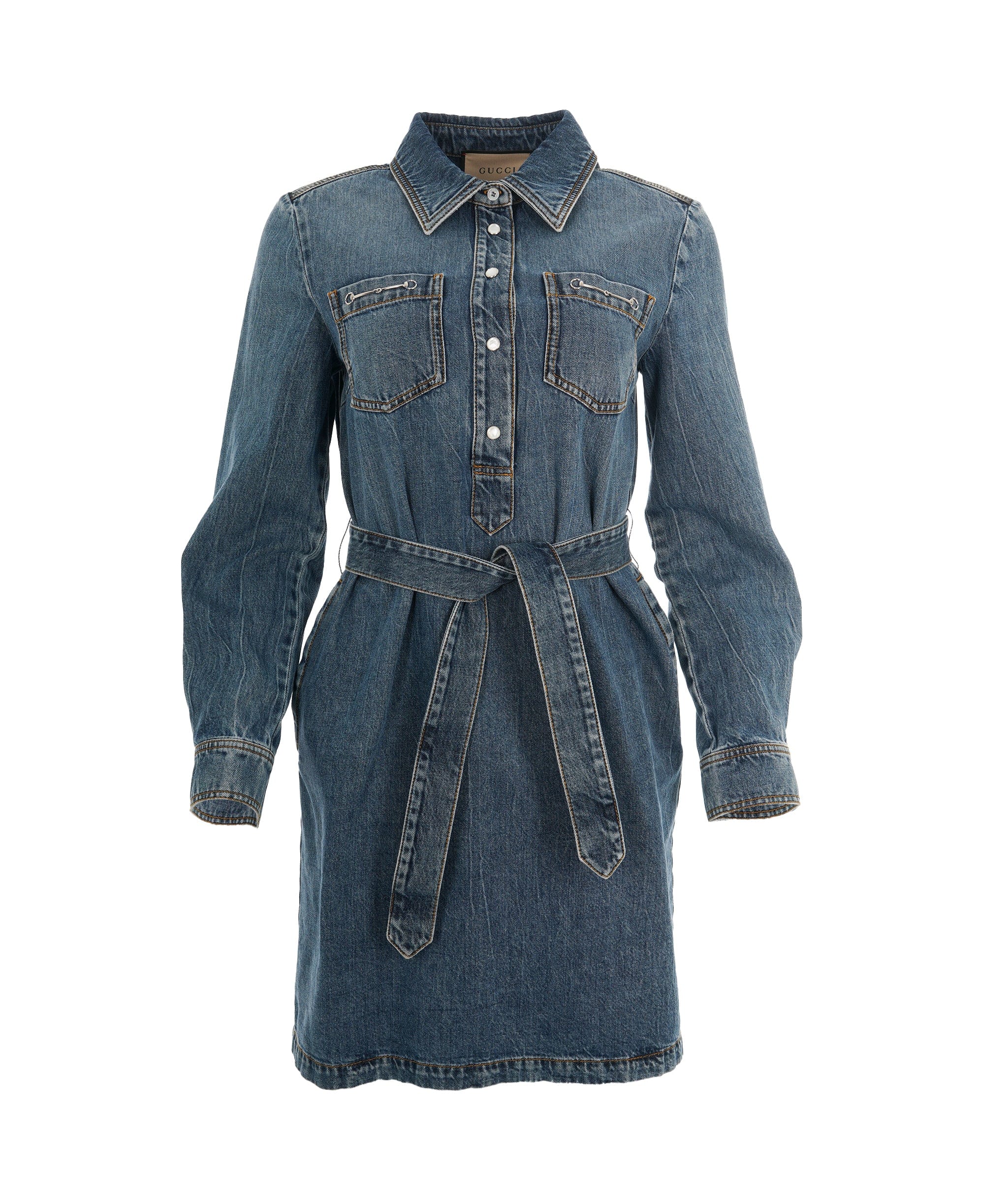 Gucci Gucci Denim Horsebit Midi Dress ALL1060