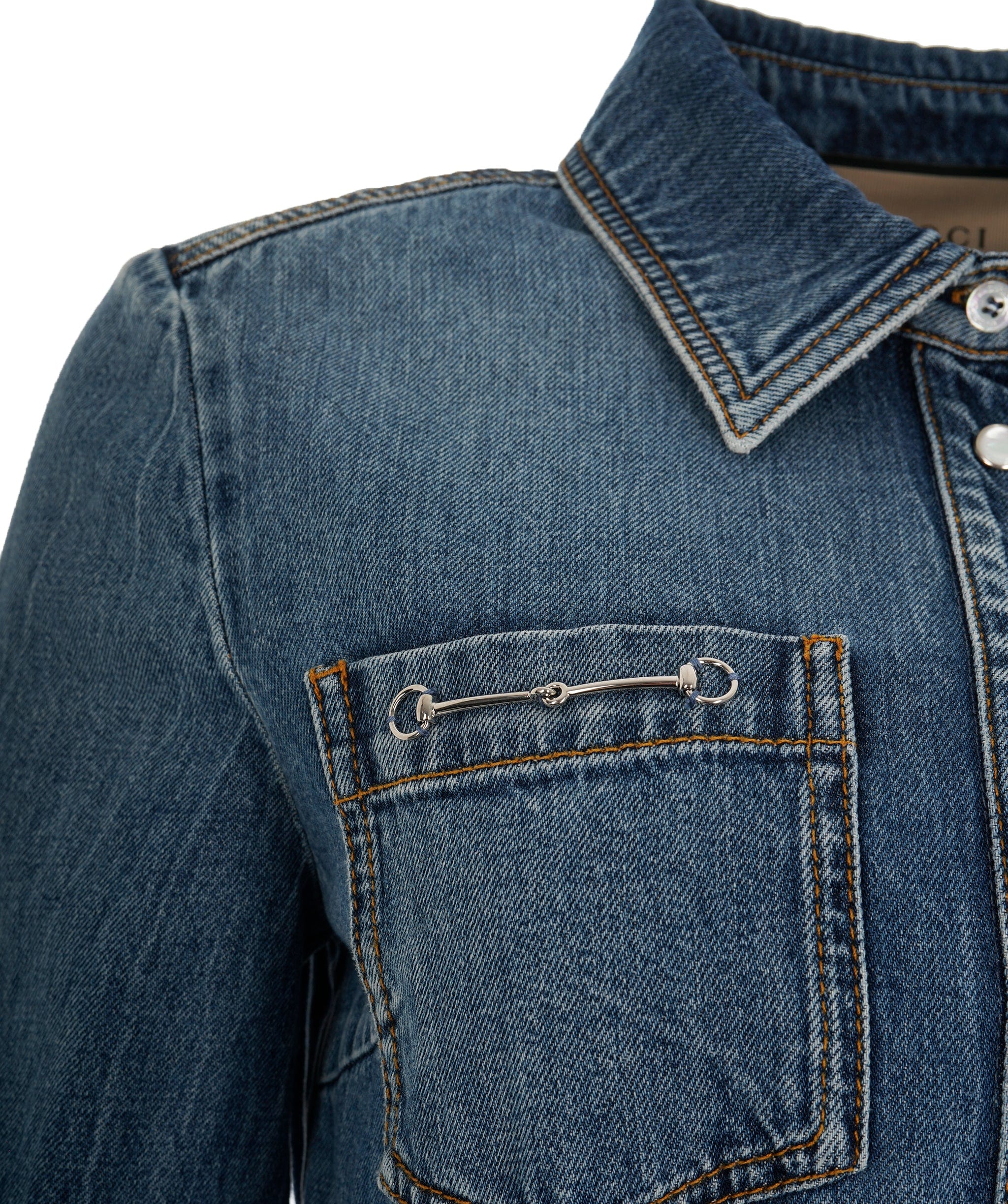 Gucci Gucci Denim Horsebit Midi Dress ALL1060