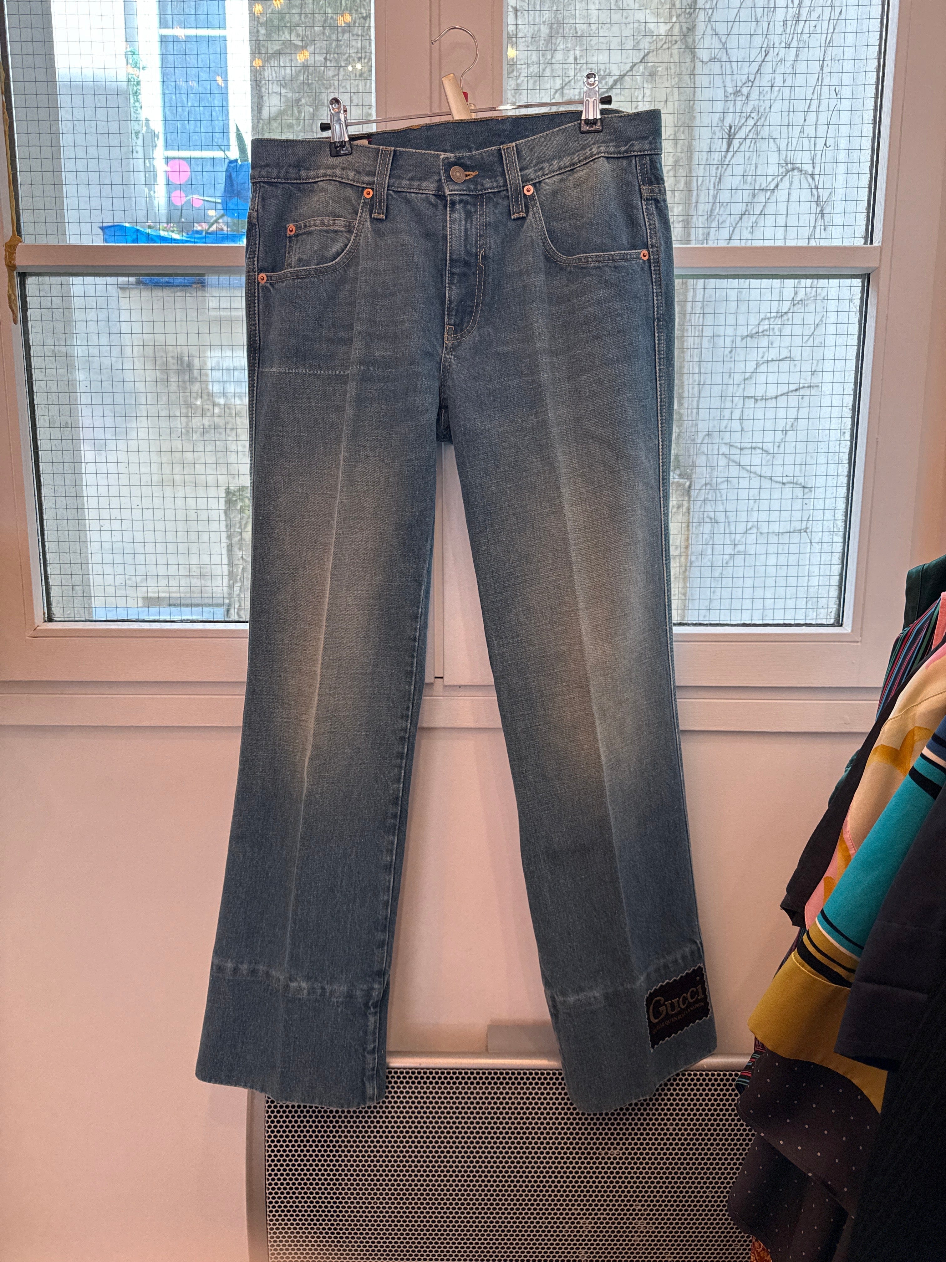 Gucci Gucci Flare jean with gucci logo AGC2653