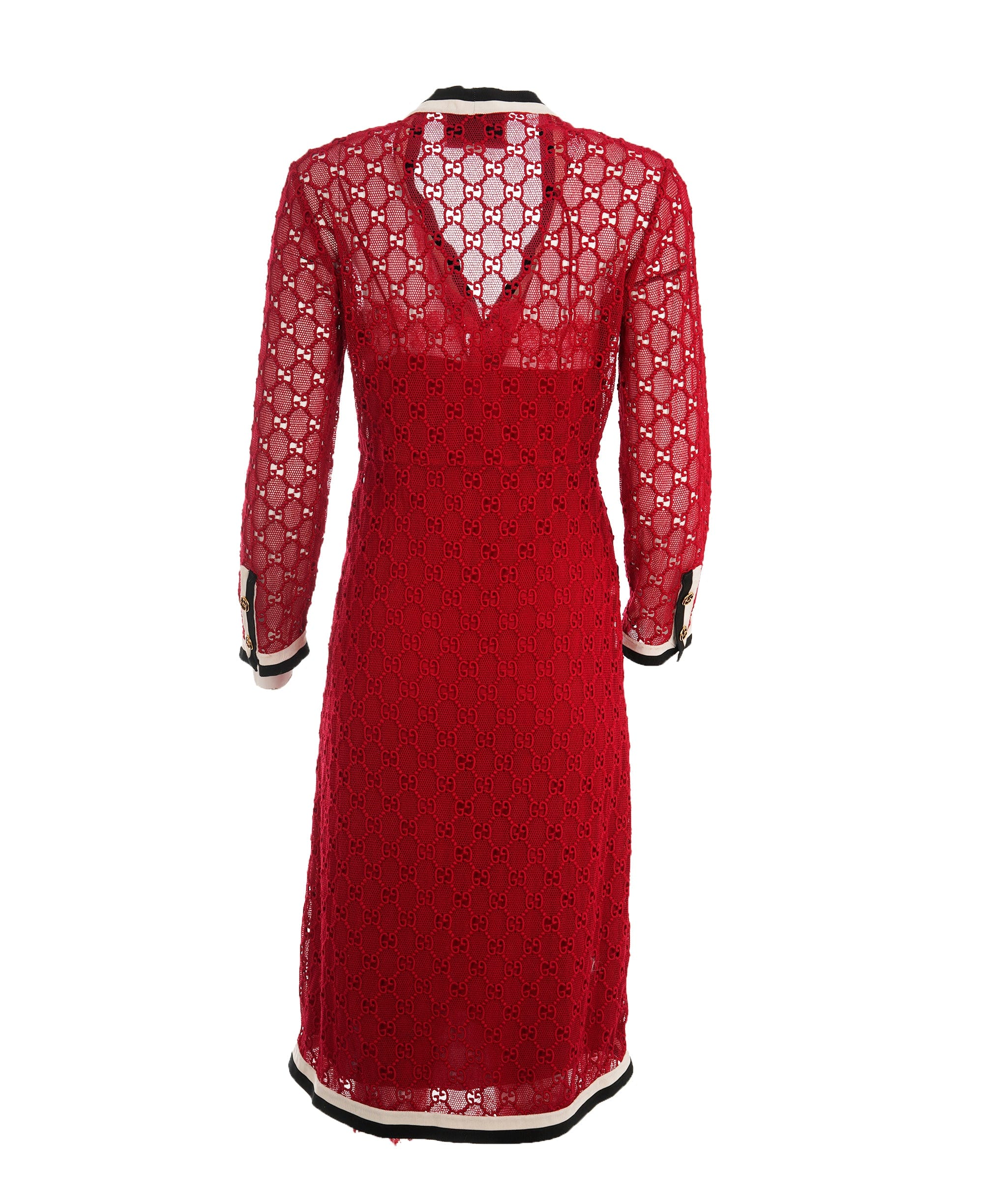 Gucci Gucci – Signature GG Monogram Jacquard Red Knit Dress ALC2424