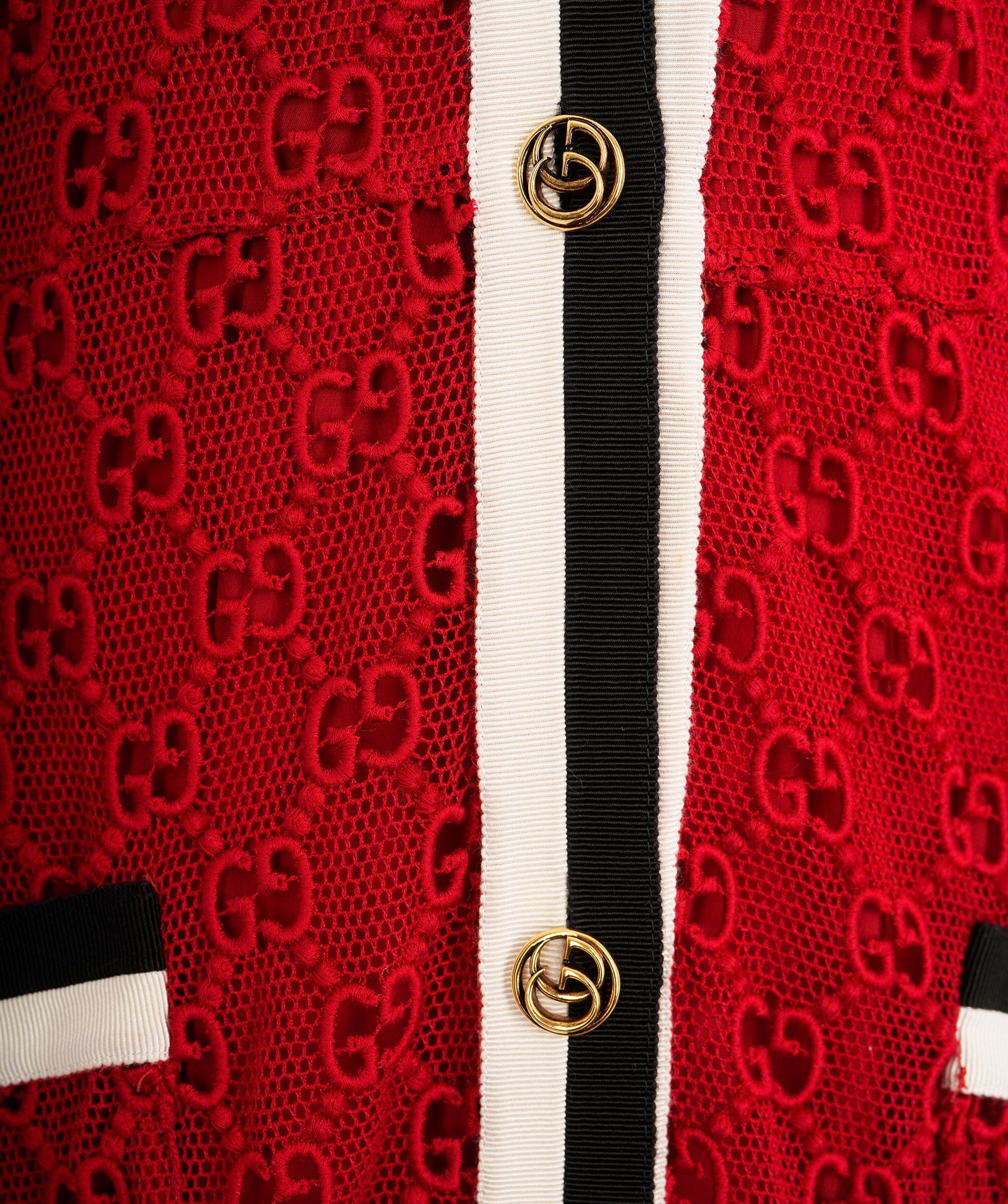 Gucci Gucci – Signature GG Monogram Jacquard Red Knit Dress ALC2424