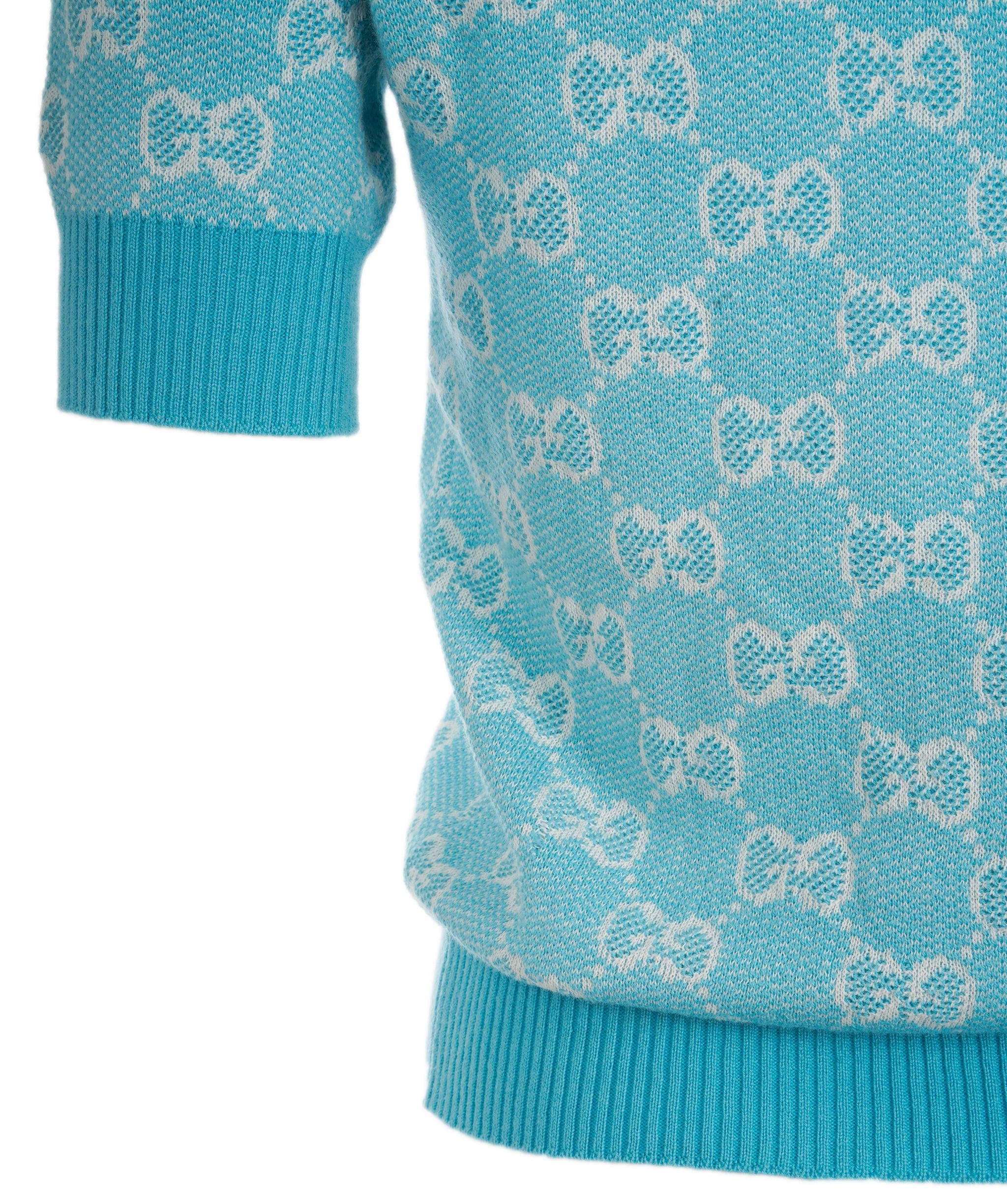 Gucci reserved for Maryam Gucci Blue GG Knit Top  ALL0624