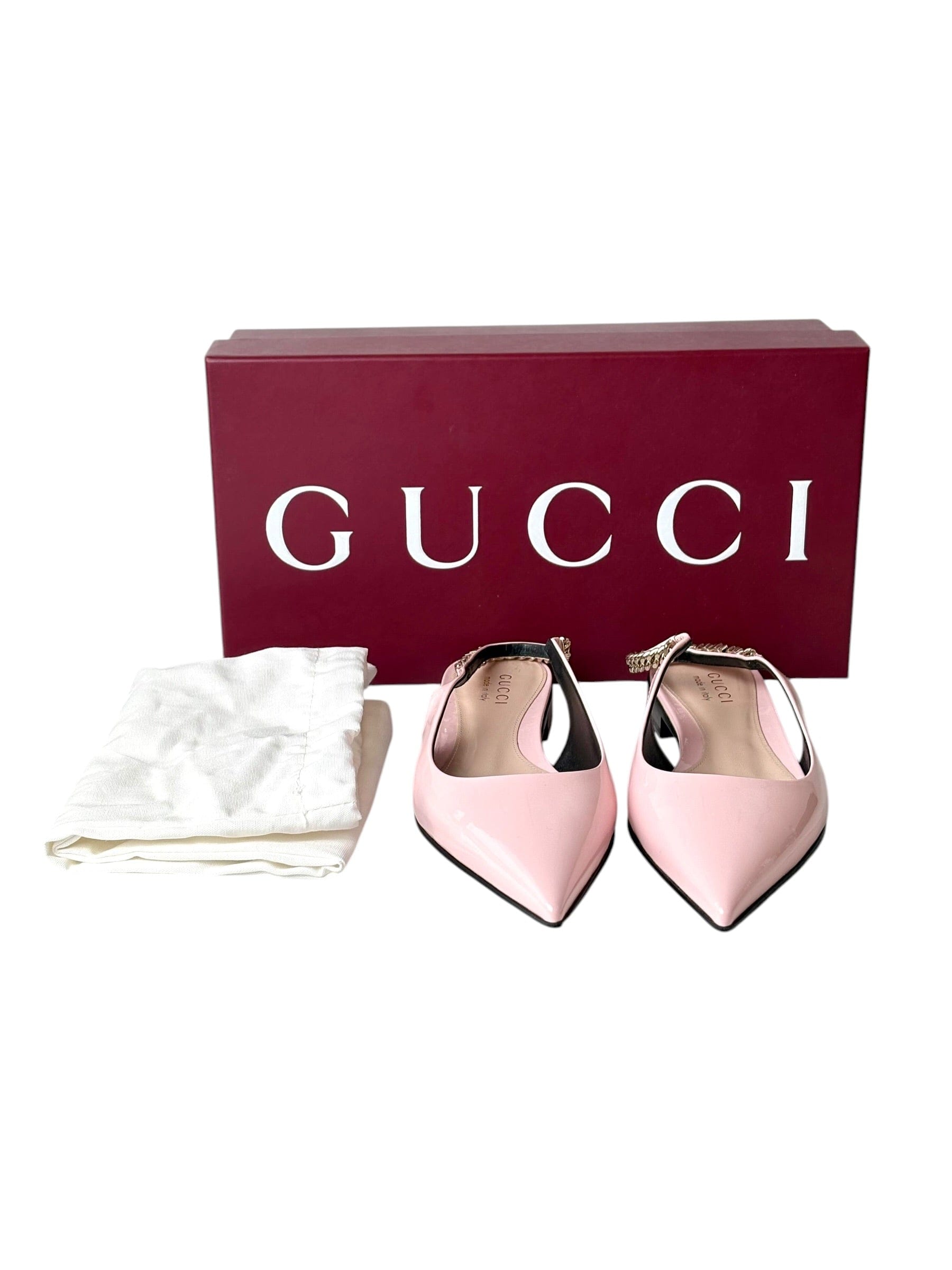 Gucci Gucci Pink Slingback Flat Shoe - size 37.5