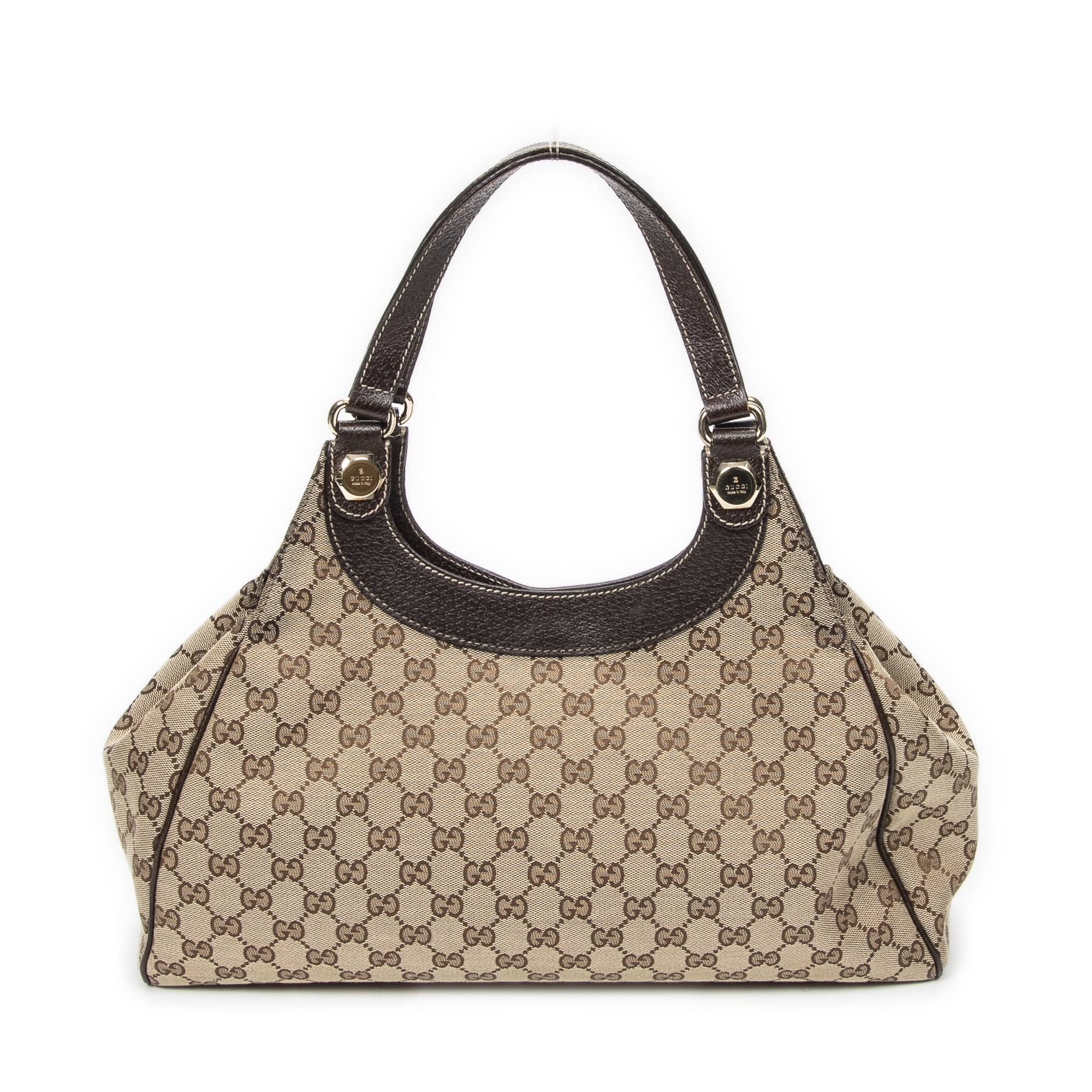 Gucci Gucci Beige/Brown Canvas Medium Charmy Shoulder Bag ABC5456
