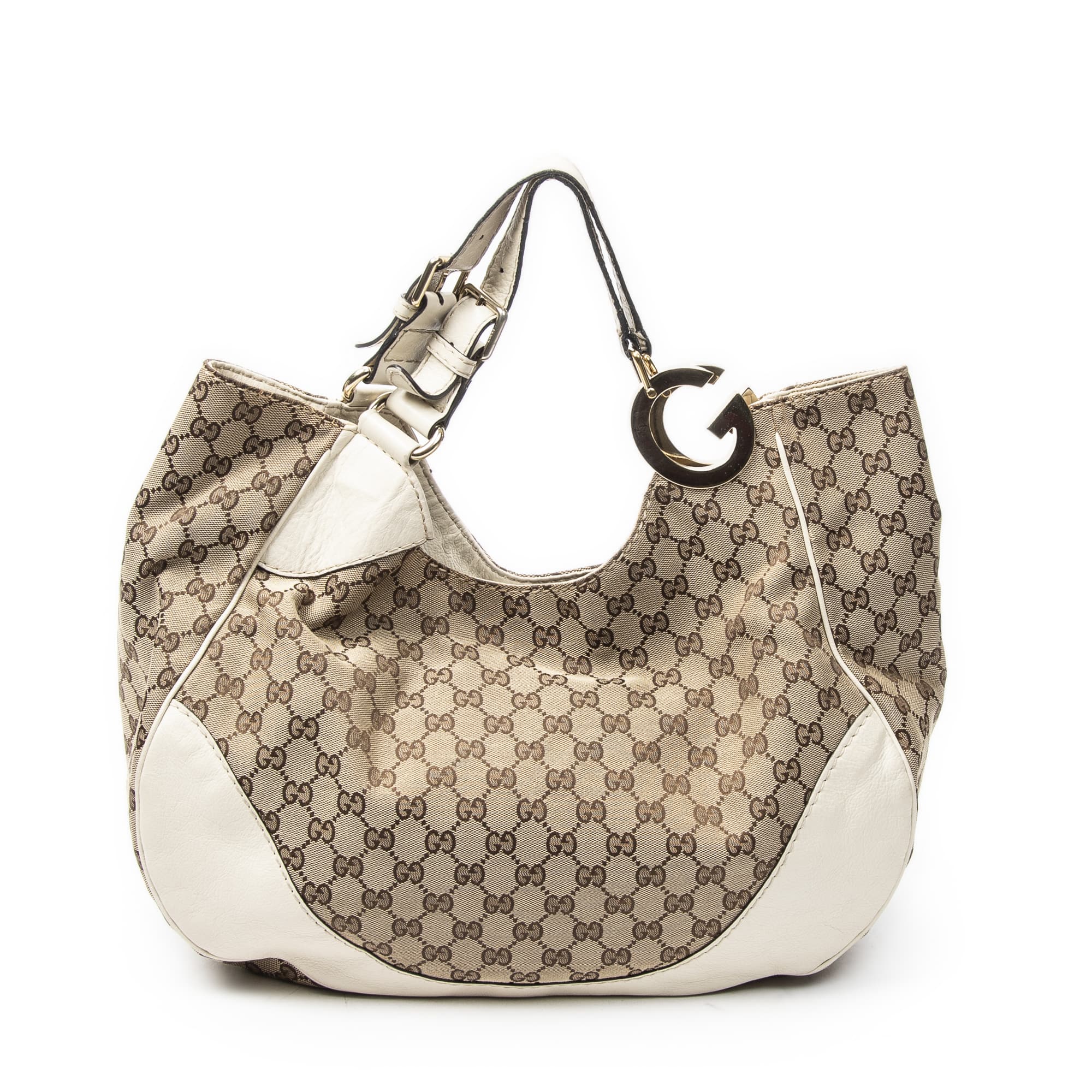 Gucci Gucci Beige/Ivory Canvas Charlotte Hobo ABC4580