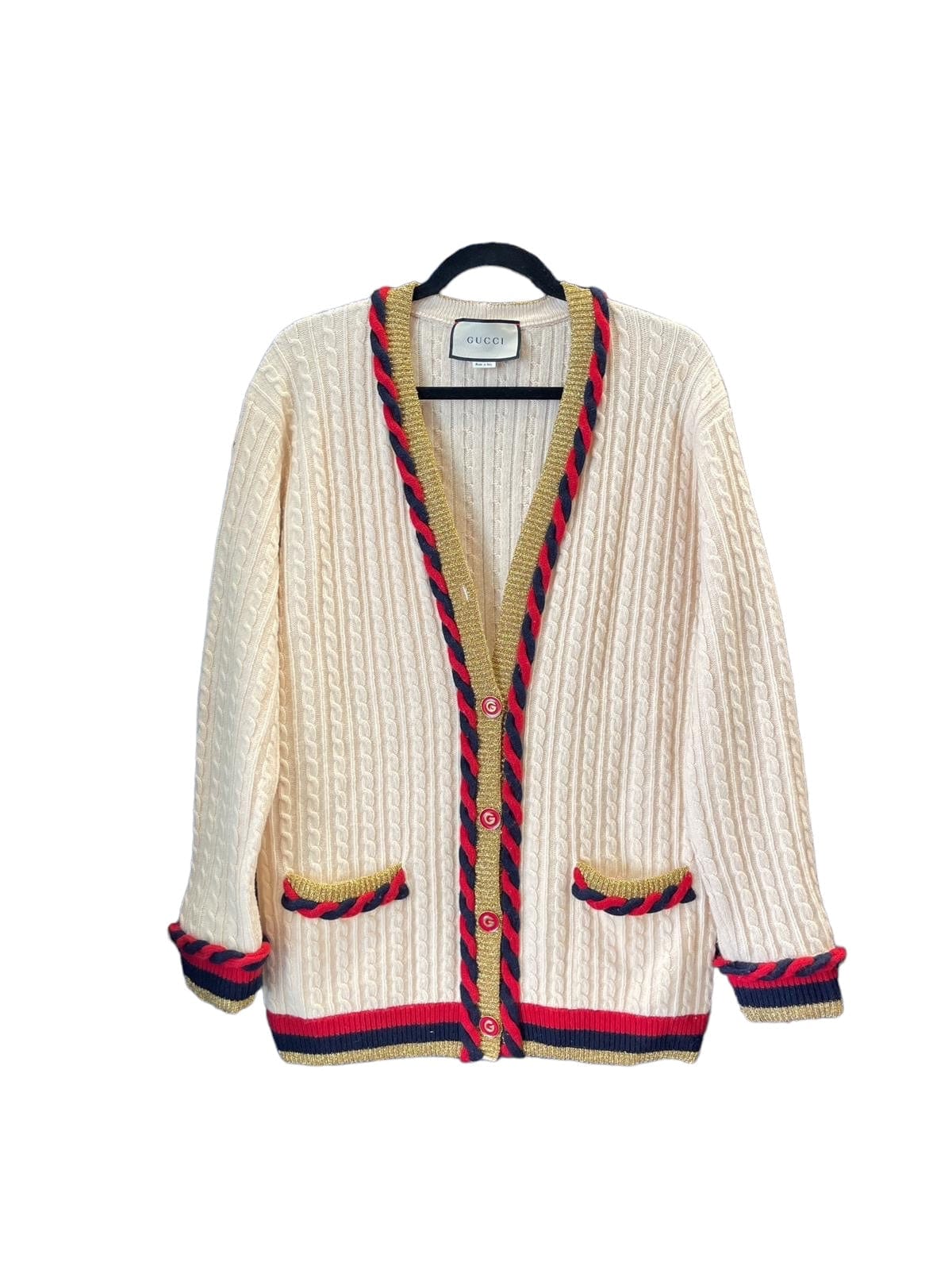 Gucci Gucci - White Cable Knit Cardi size 34 oversized