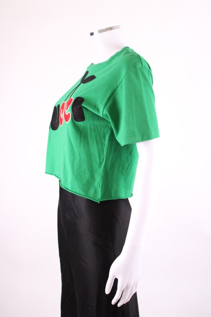 Gucci Gucci Cropped Cherry Logo T-Shirt Green S