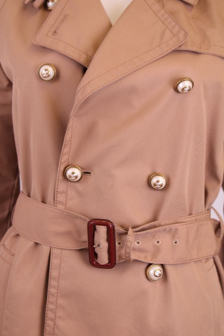 Gucci Gucci Pearl Button Trench Beige L