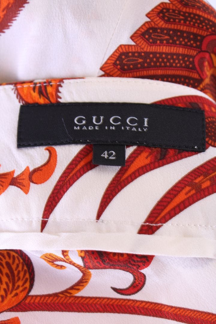 Gucci Gucci Print Trousers White/ Orange M