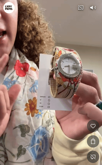 Gucci Gucci Floral Print Watch White/ Multi Coloured