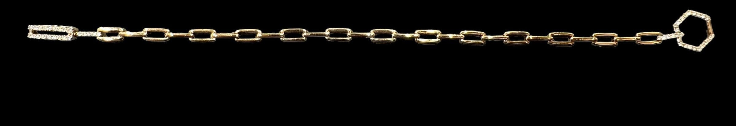 GX Rose Gold open link bracelet with diamonds