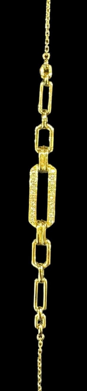 GX Yellow Gold Open Rectangle Diamond bracelet