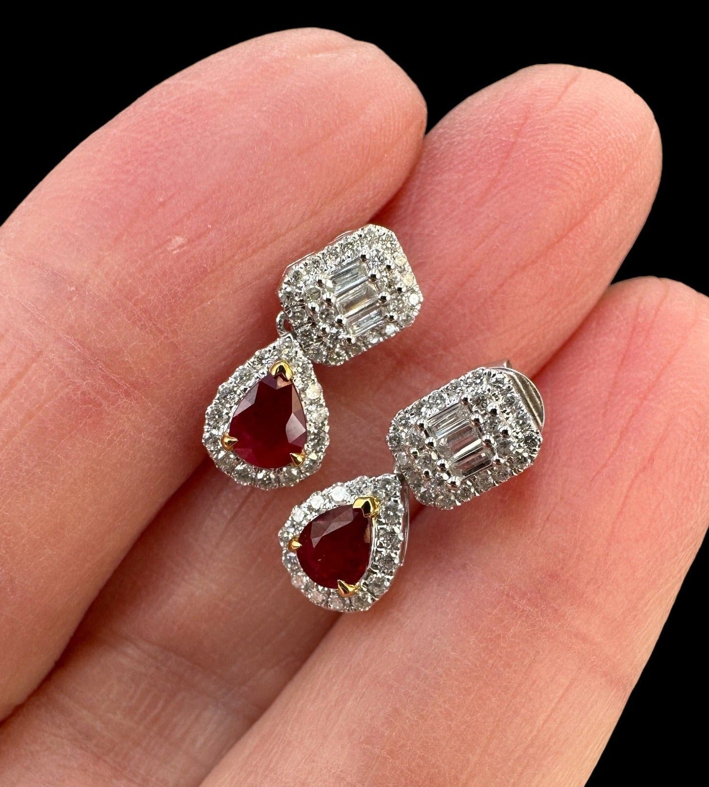 GX Ruby and diamond drop earrings