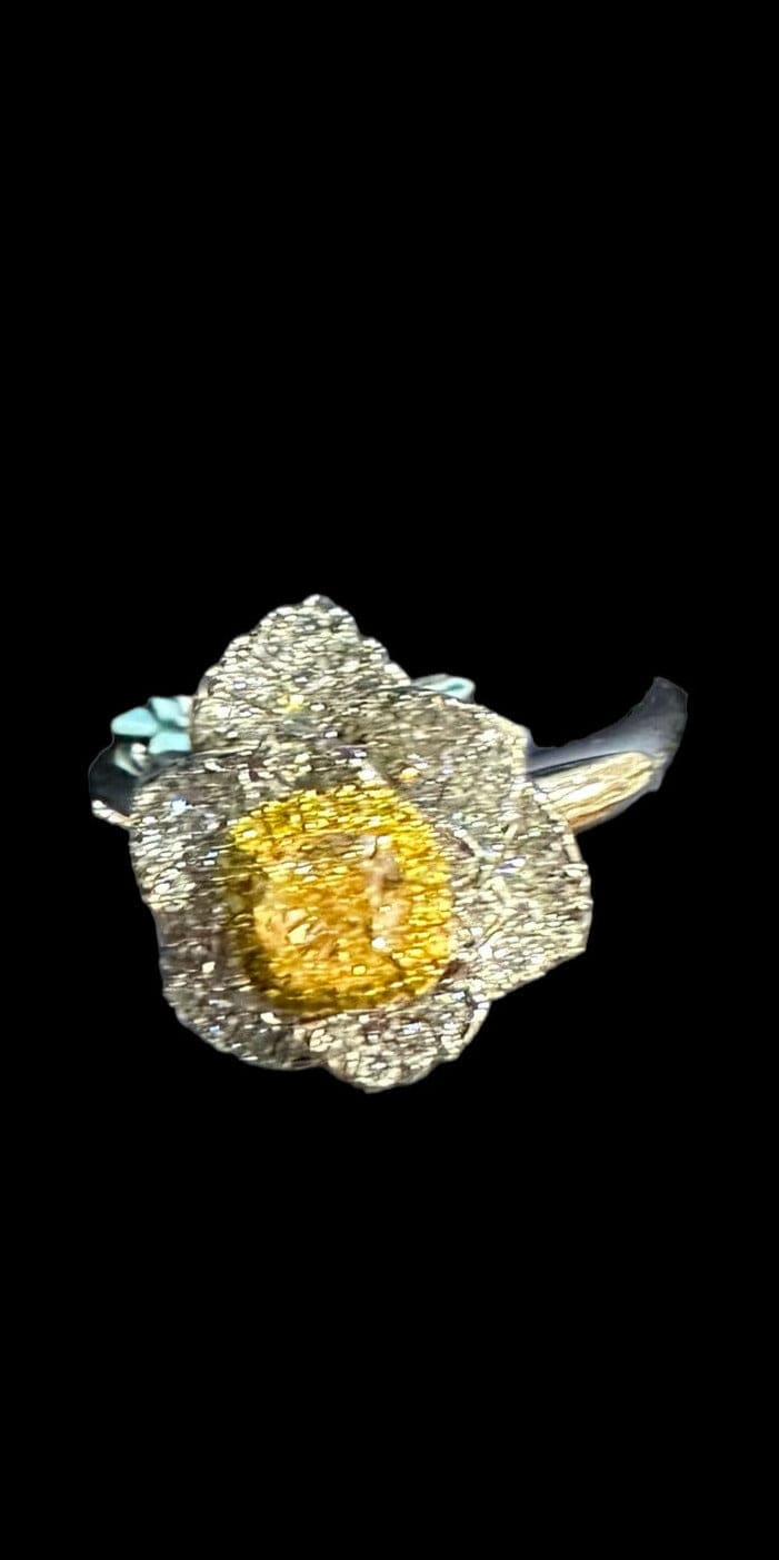 GX Yellow Diamond Flower Ring