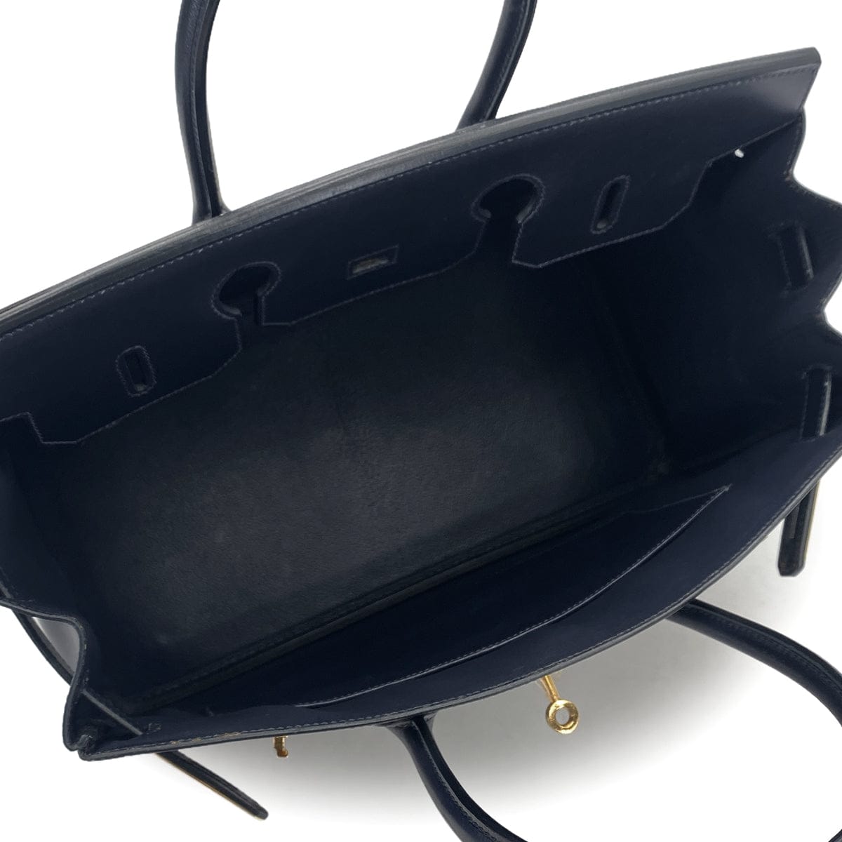 Hemrès HERMES BIRKIN 35 BLUE INDIGO MULTICOLOR BOX CALF VIBRATO HAND BAG 2005 SQUARE I GOLD HARDWARE 90325604