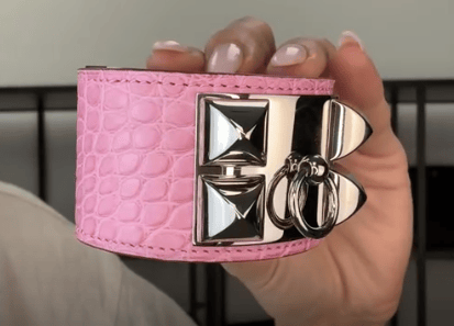 Hermes H26031174 Hermes Collier De Chi Pink Croc