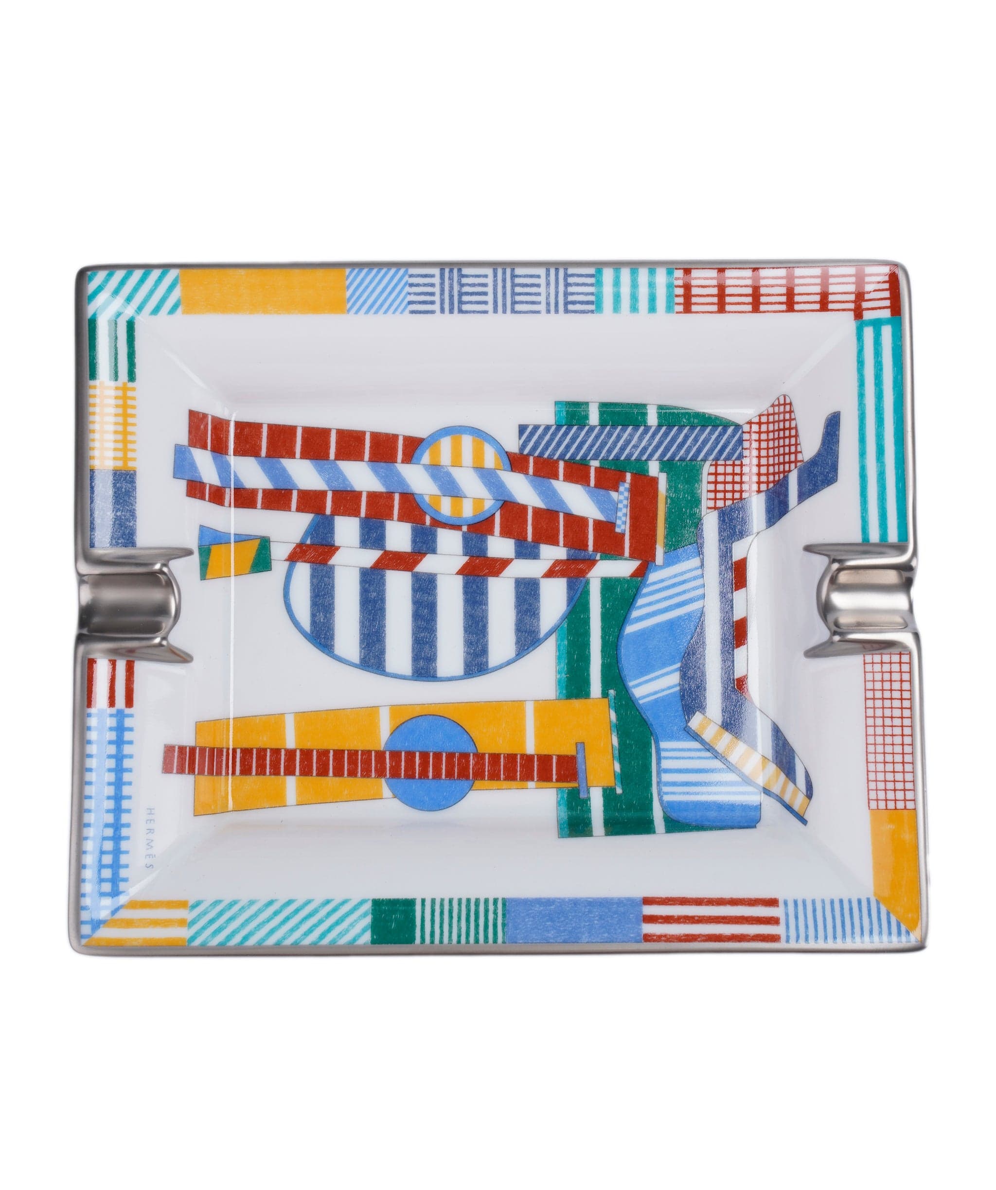 Hermès Hermes Ashtray Patchwork Saddle casaque 014017AG