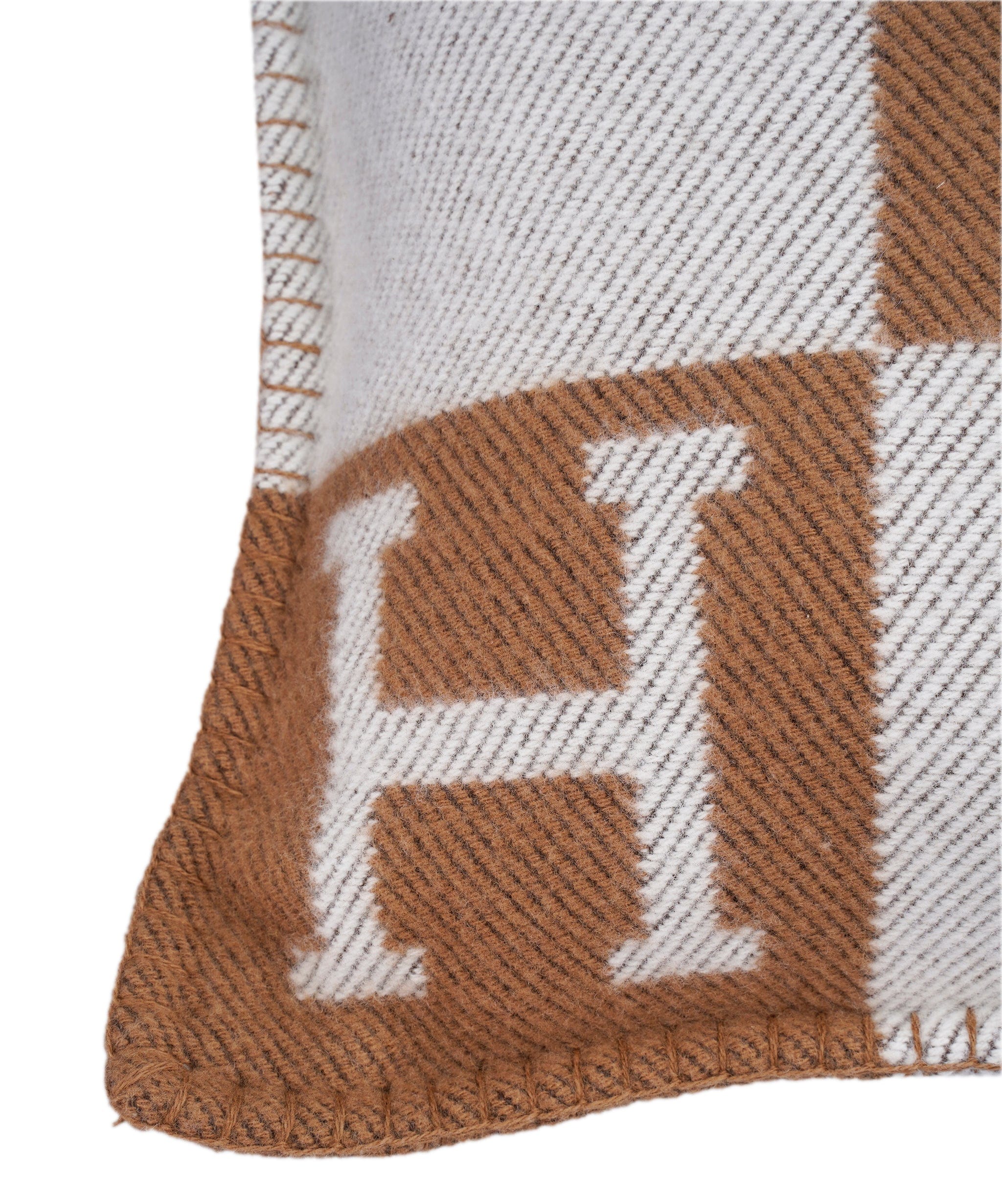 Hermès Hermes Avalon Pillow Camel and Ecru 014006AG