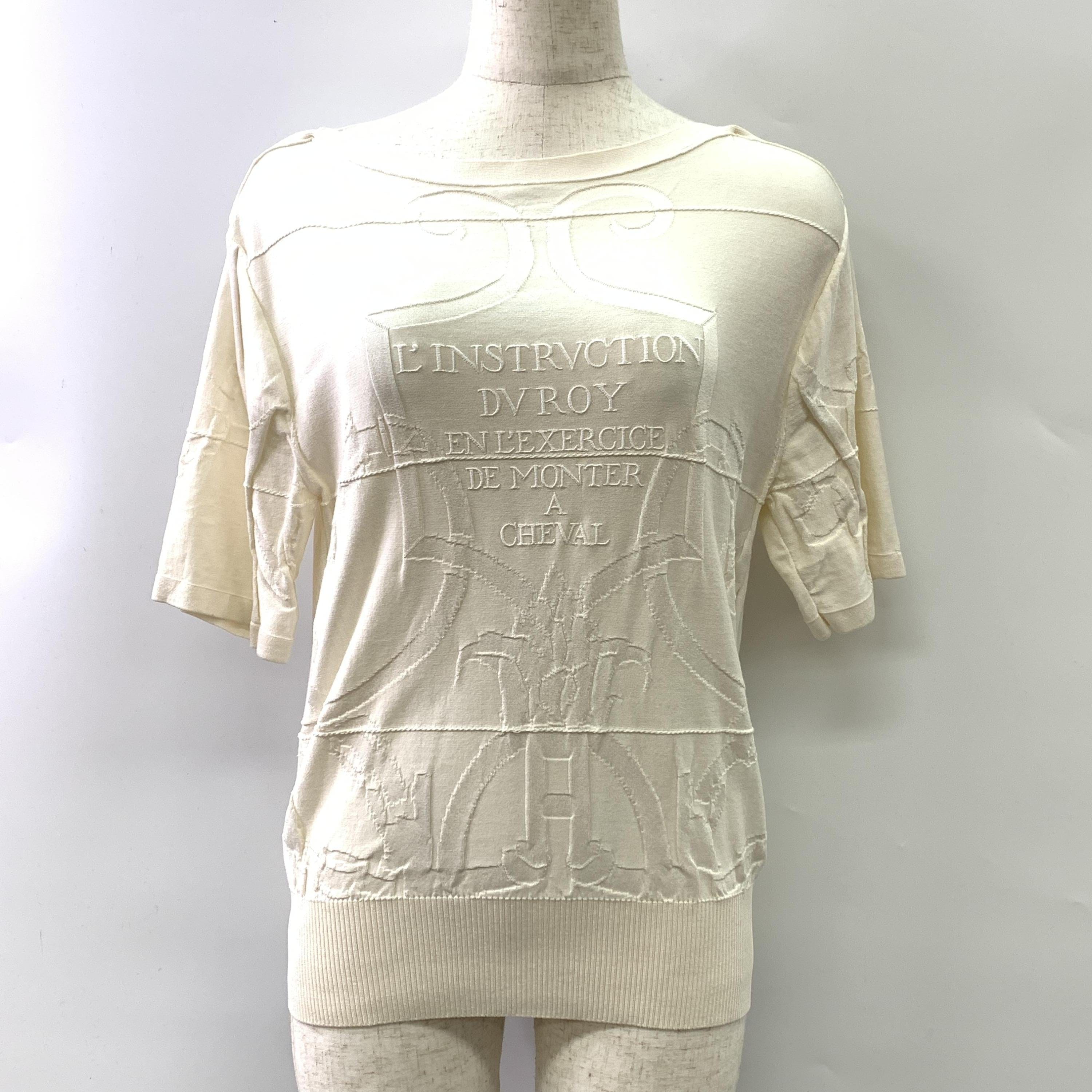 Hermès Hermès Beige Letter Patterned Knit Top C326761