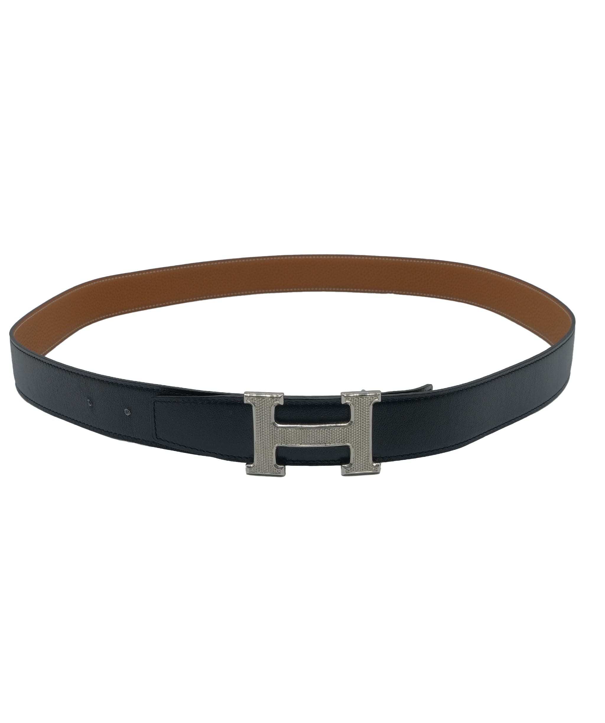 Hermès Hermes Belt Black leather with PHW Buckle RJC3317