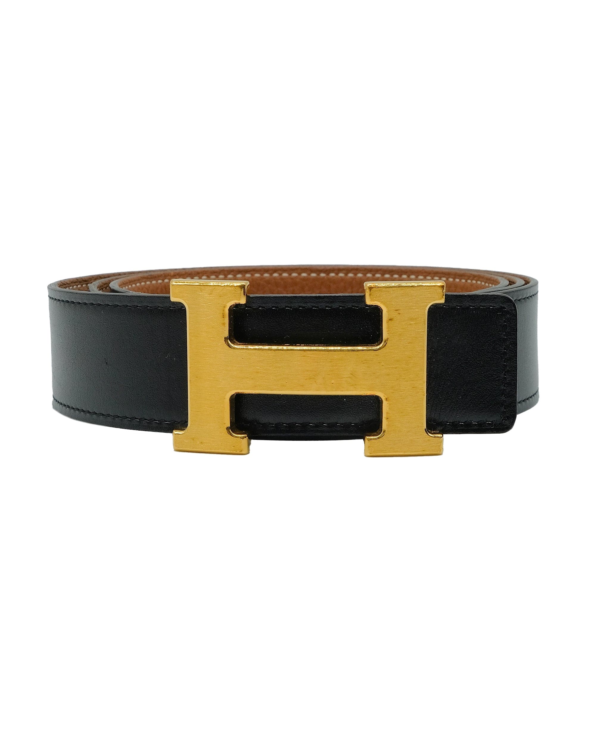 Hermès Hermes Belt Black w/ Brown 95 RJC3140