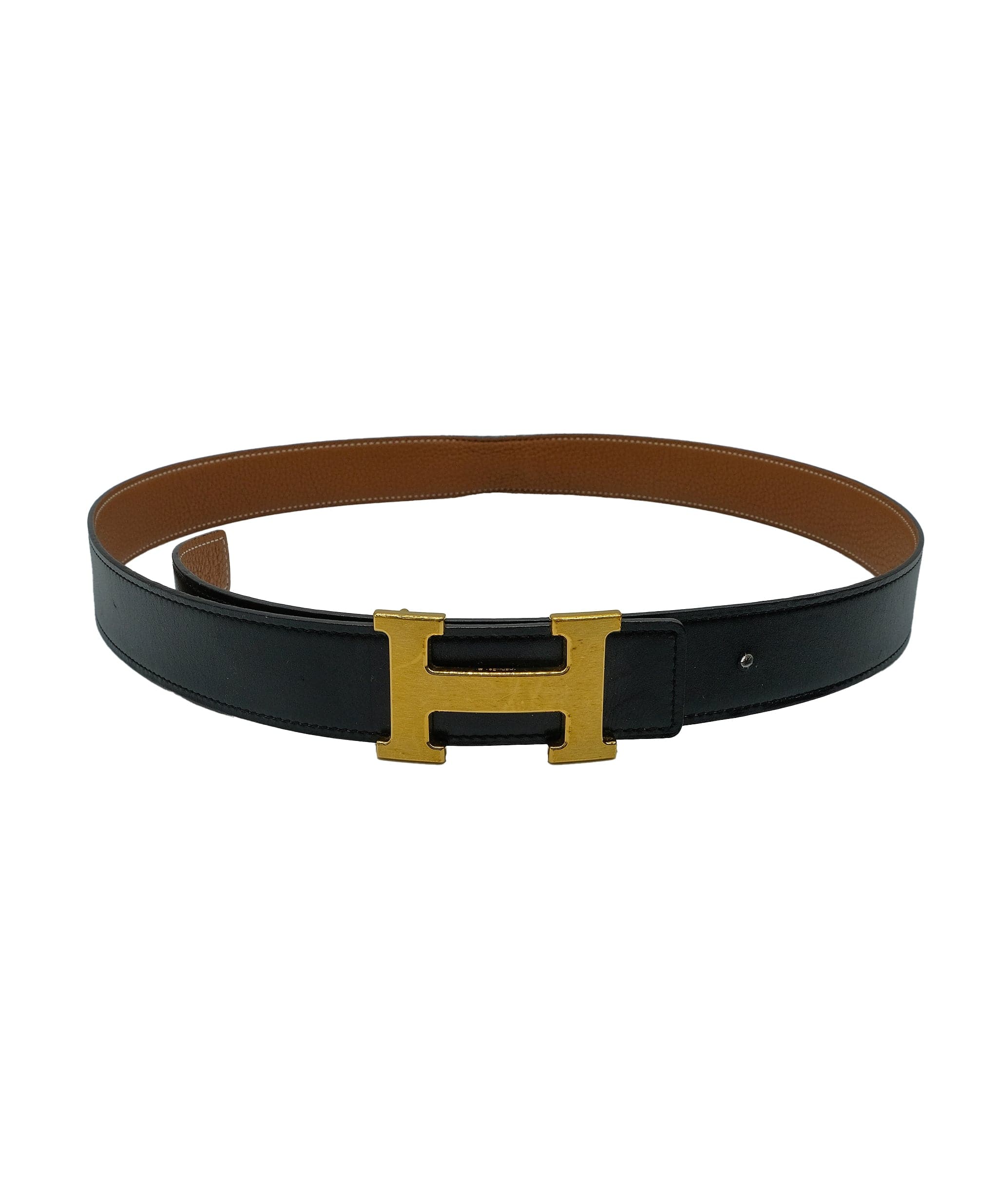 Hermès Hermes Belt Black w/ Brown 95 RJC3140