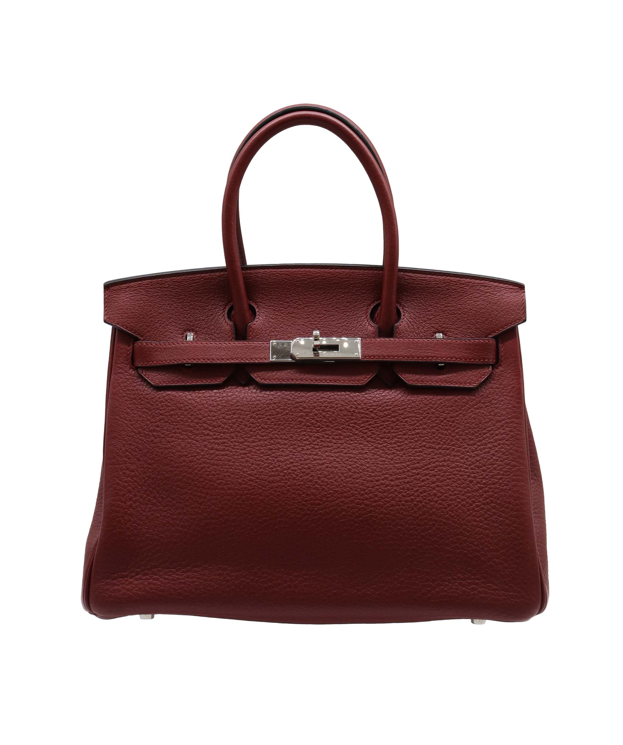 Hermès HERMES BIRKIN 30 ROUGE H TAURILLON CLEMENCE HAND BAG □J SHW - DXBS2722