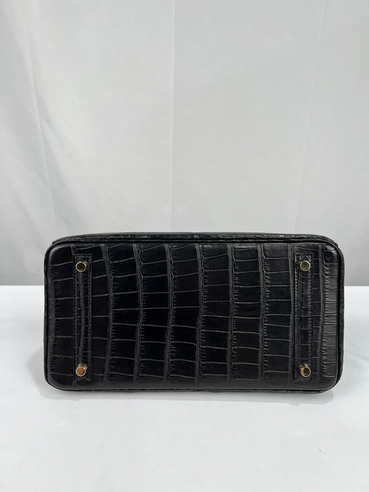 HERMES HERMES BIRKIN BLACK ALLIGATOR MATTE HANDBAG 2000000153902