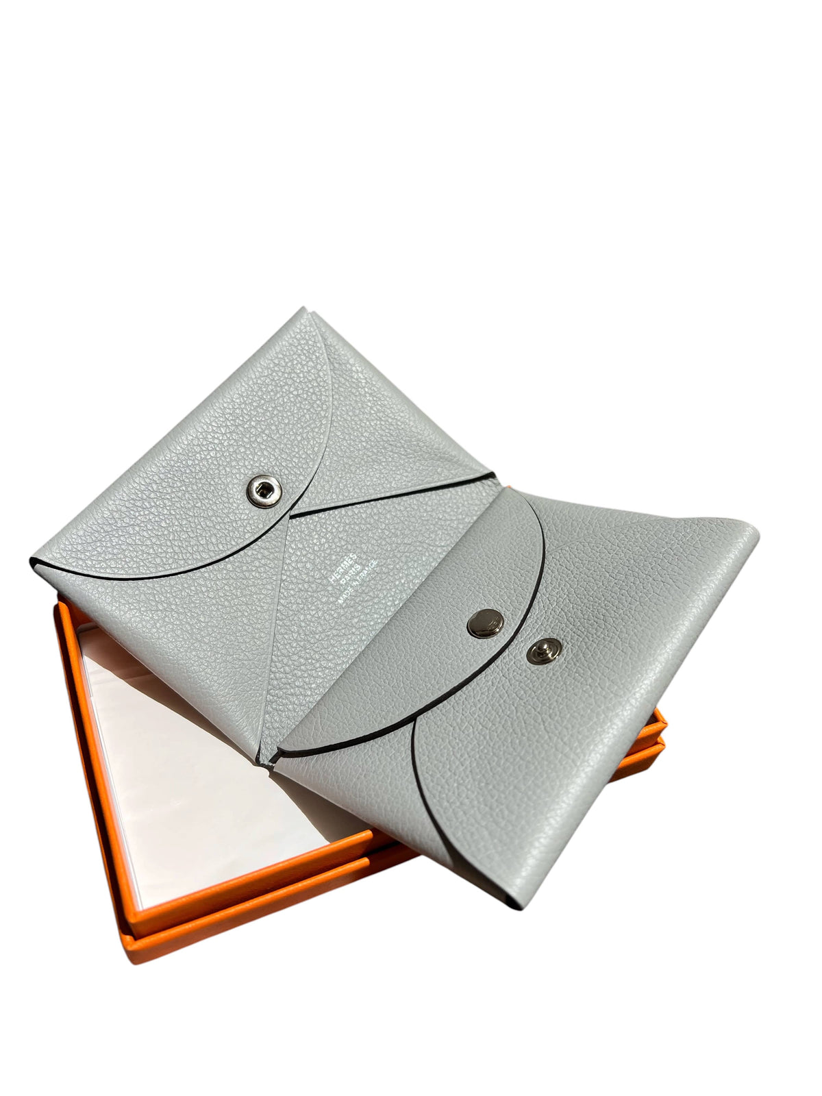 HERMES HERMES CALVI DUO BLEU GLACIER EVERCOLOR CARD HOLDER 2000000155913