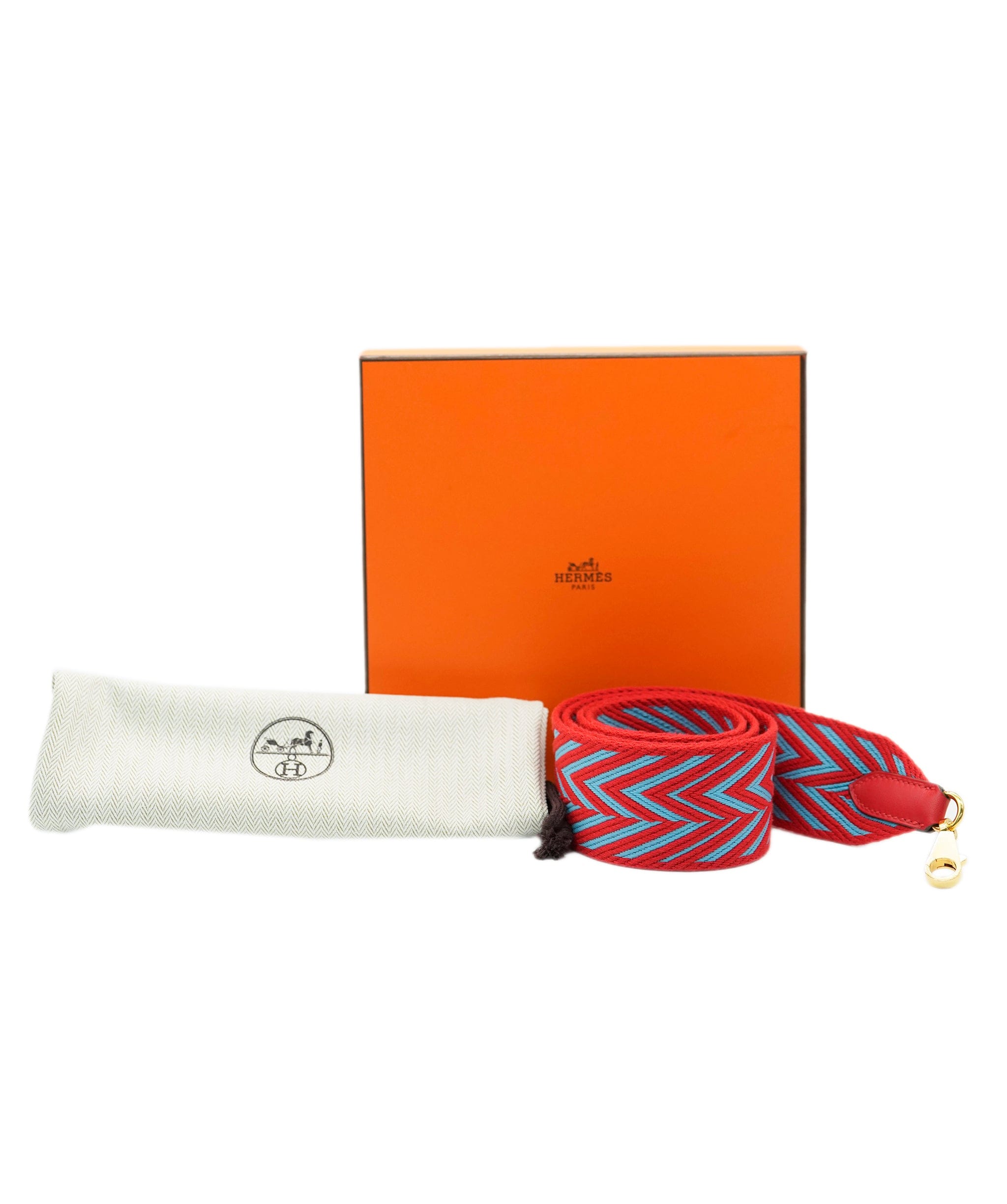 Hermès Hermès  Canvas Guitar Strap - Red/Blue ALC2132