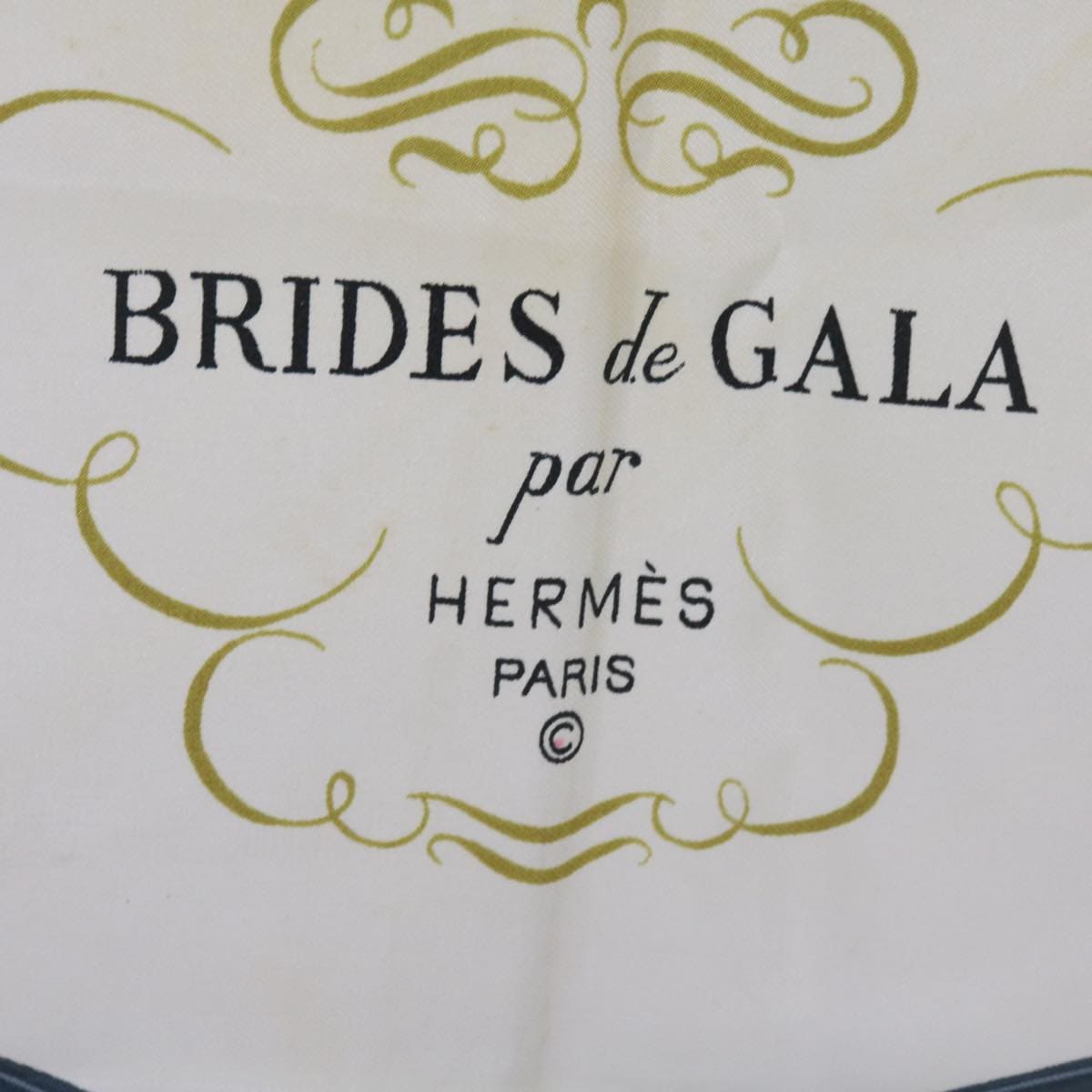 Hermès HERMES Carre 90 BLIDES de Gala Scarf Silk Blue Auth bs12430 DXBS0702