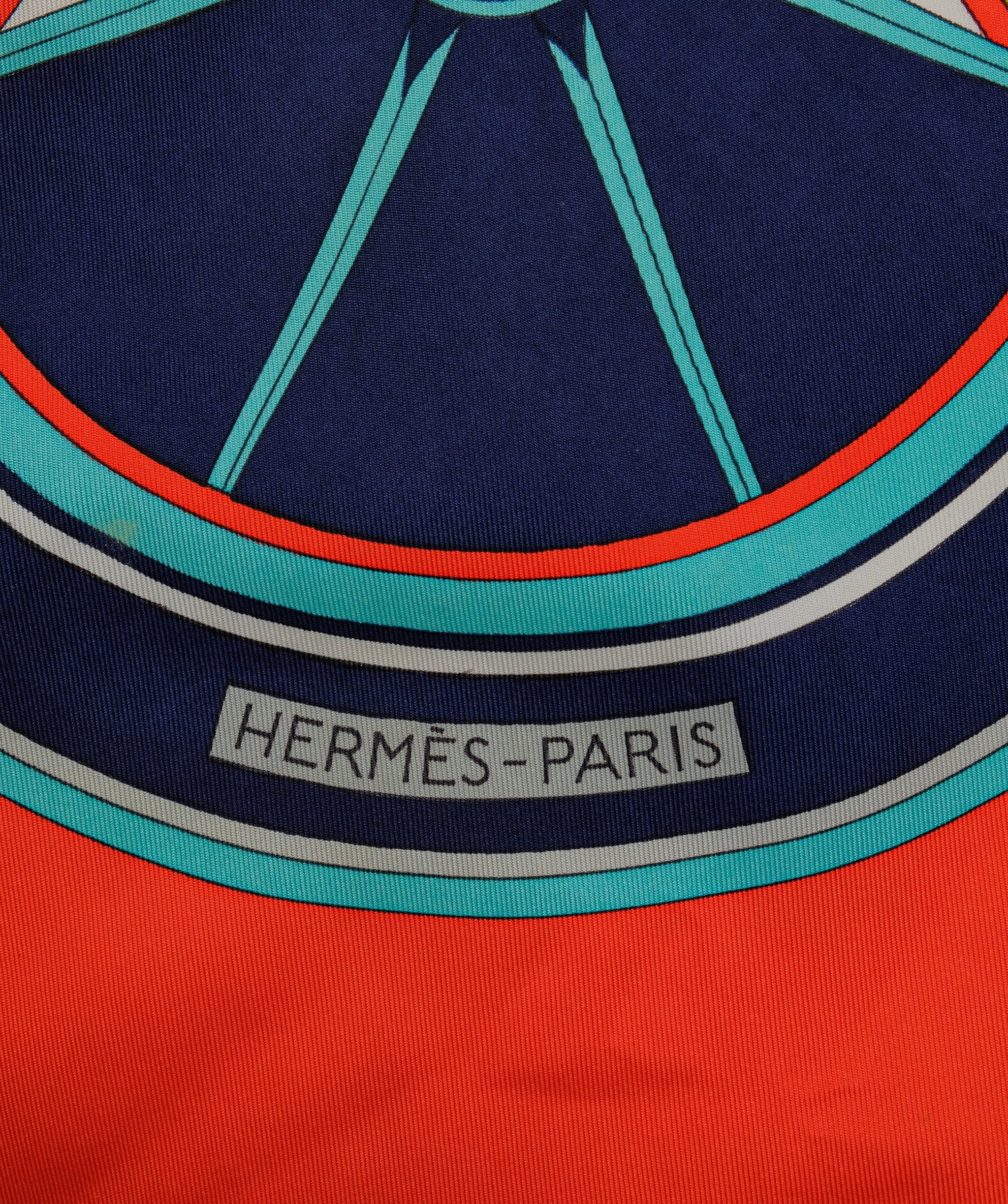 Hermès HERMES Carre 90 WASHINGTON'S CARRIAGE
Scarf Silk Red Navy Auth 60587"	 DXBS0373