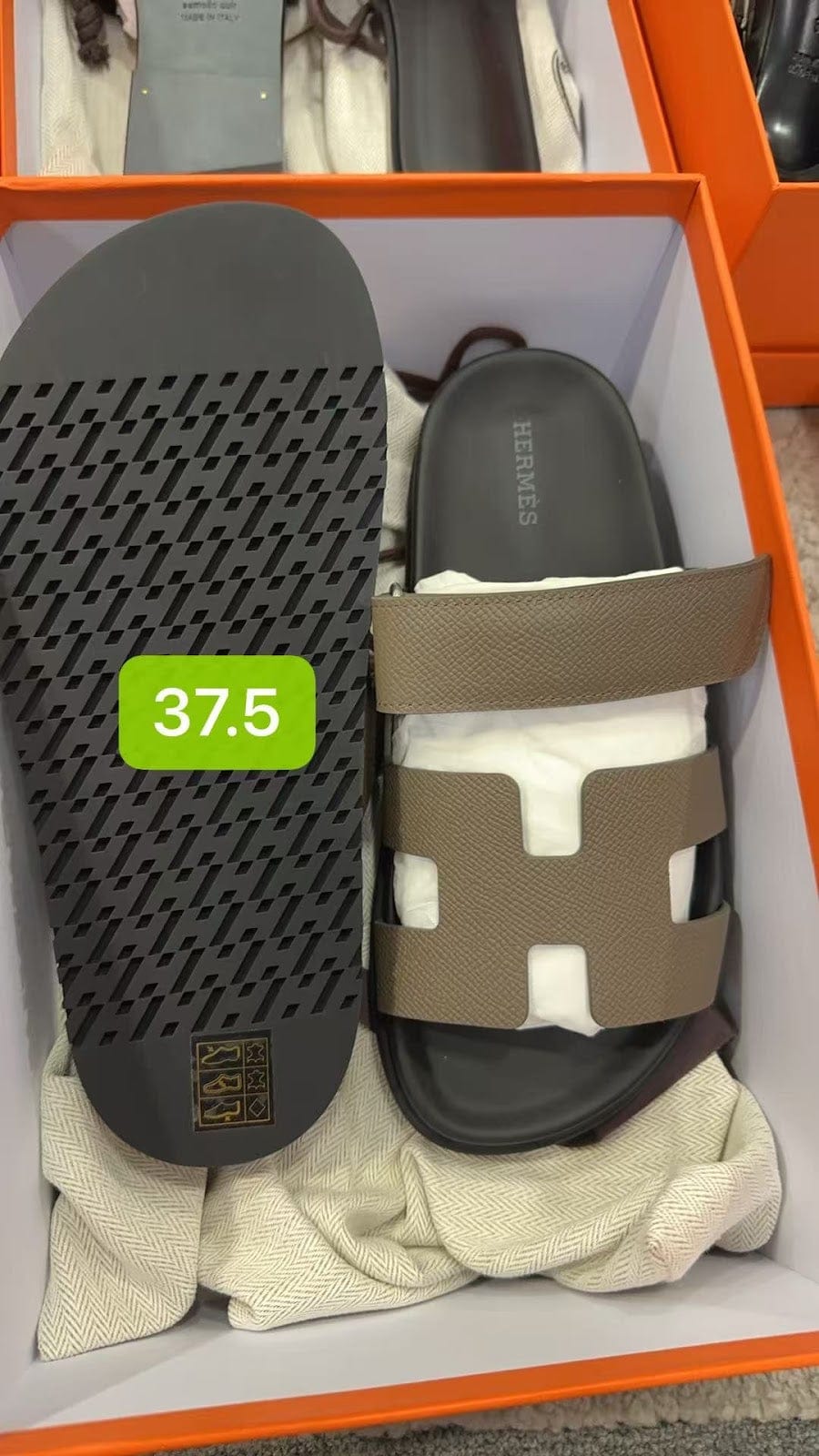 Hermes Hermes Chypre sandal Grey  37.5 ALC3795