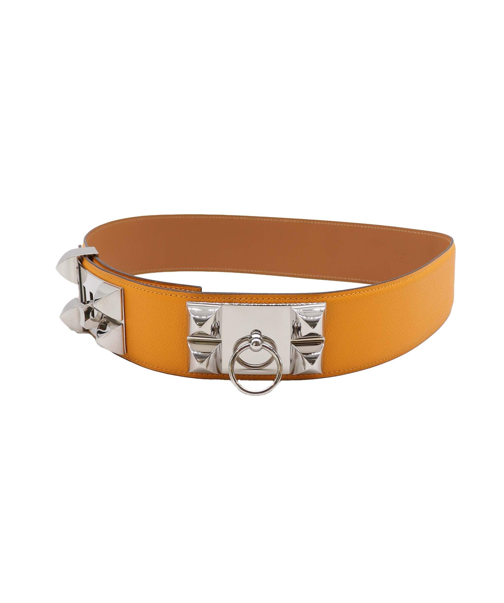 Hermès Hermès Collier De Chien Belt Jaune D'or Epsom PHW #P SKC1839