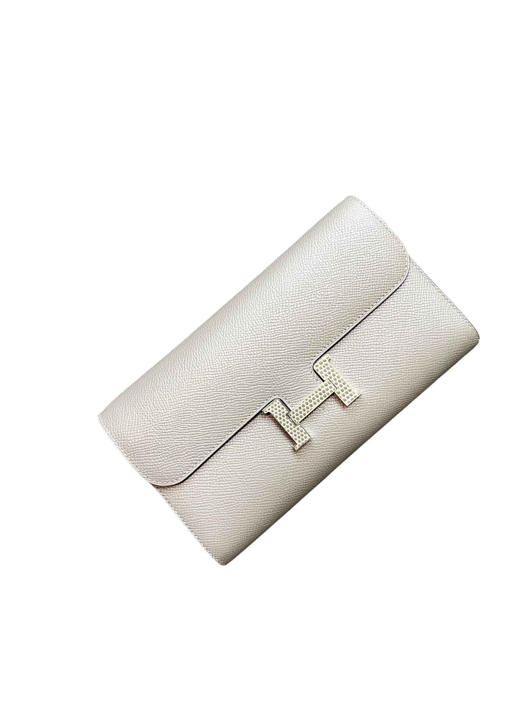 Hermes Hermes Constance To Go Gris Meyer Epsom/Lizard PHW #U NEW SSLG1026