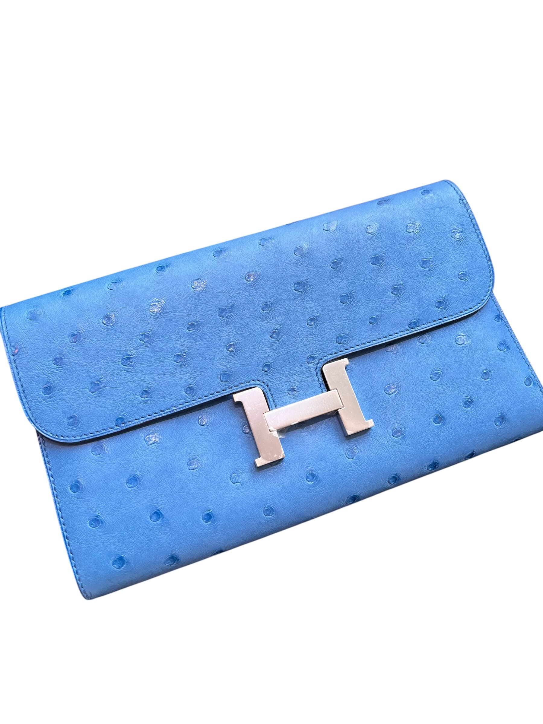 Hermes Hermes Constance Wallet Mykonos Ostrich PHW #C SSLG1018