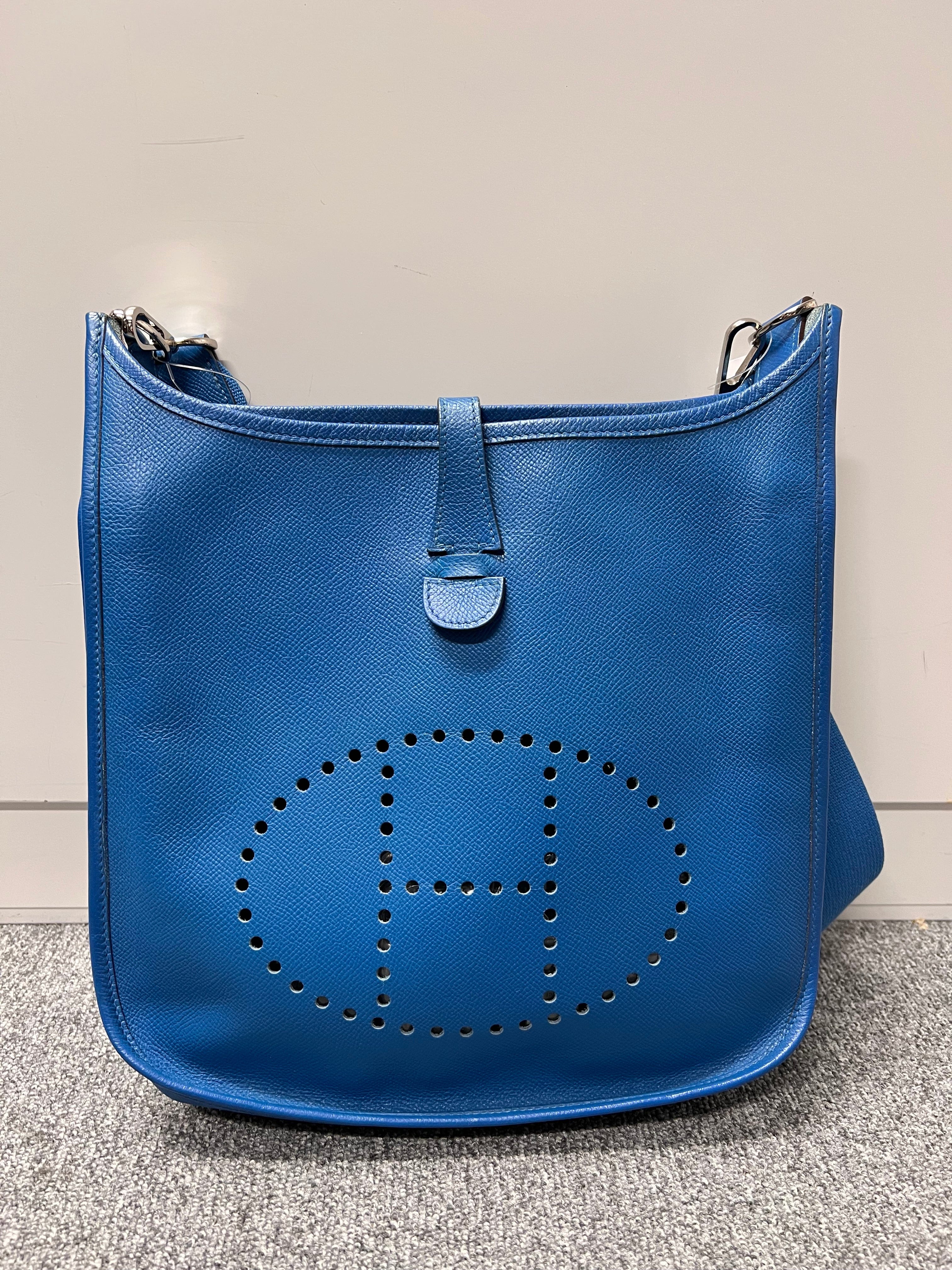 HERMES HERMES Epsom Blue France SV Evelyne 3 PM B0920L4CYP