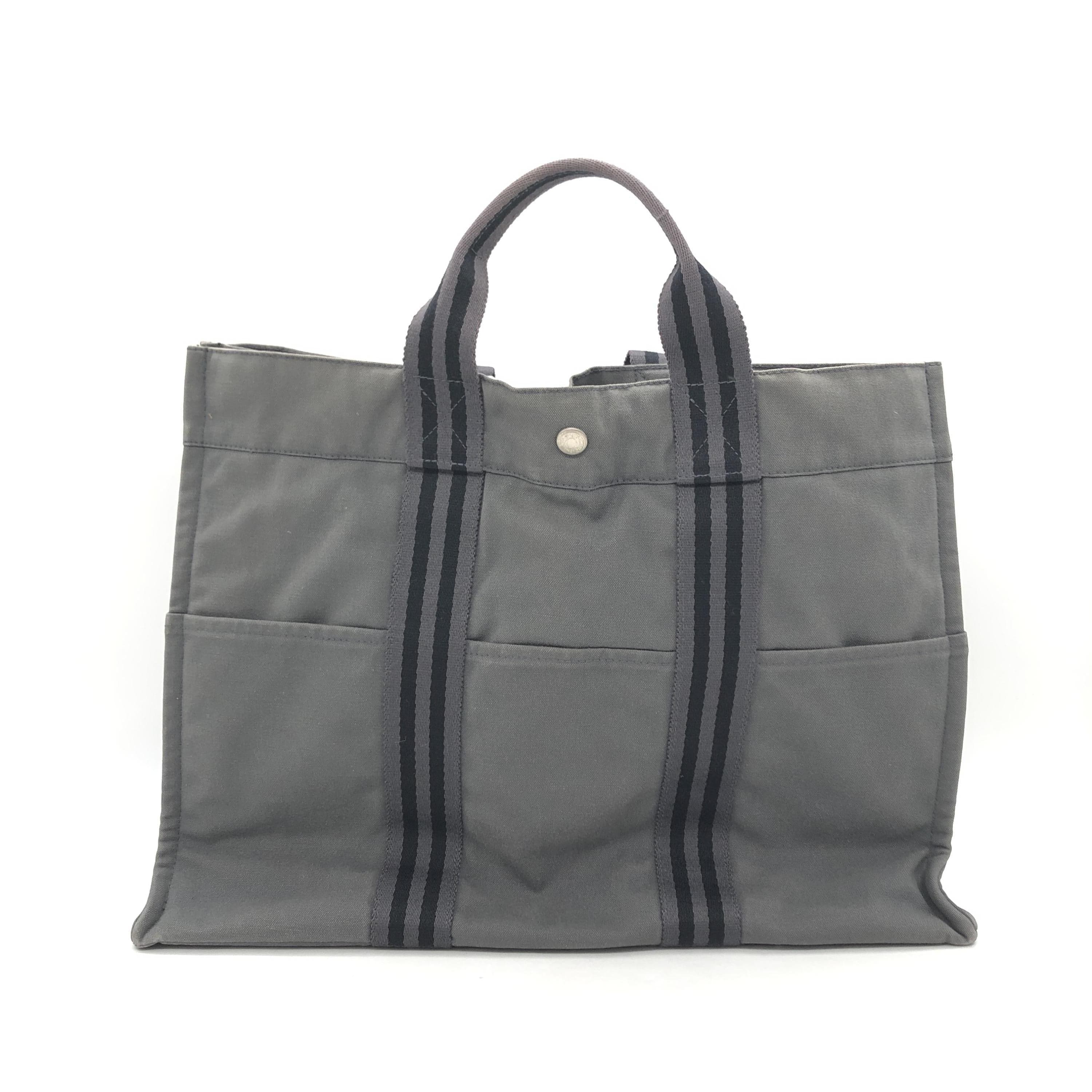 Hermès Hermès Fourre Tout MM Gray Canvas Tote Bag C334798