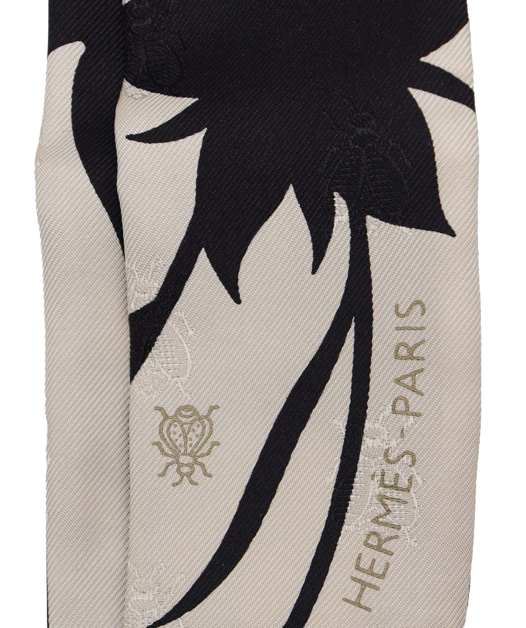 Hermès hermes fringe twilly black  DXBV0587