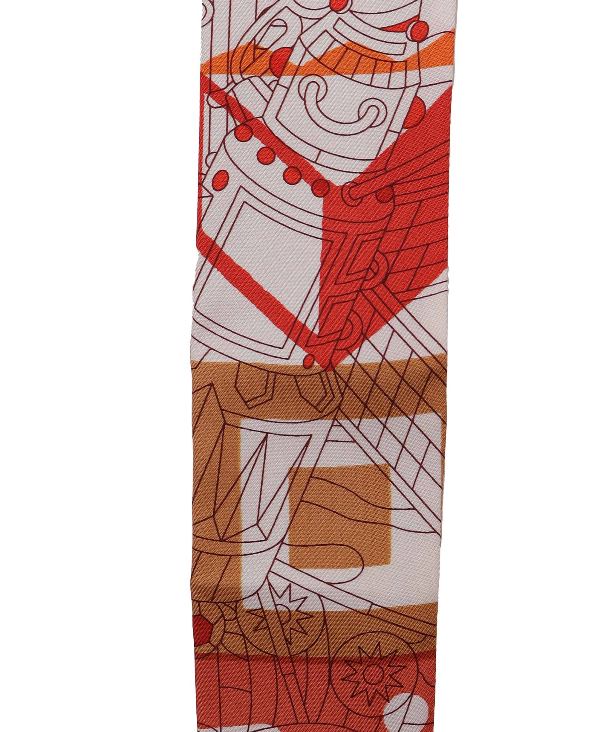 Hermès Hermes fringe twilly orange  DXBV0585