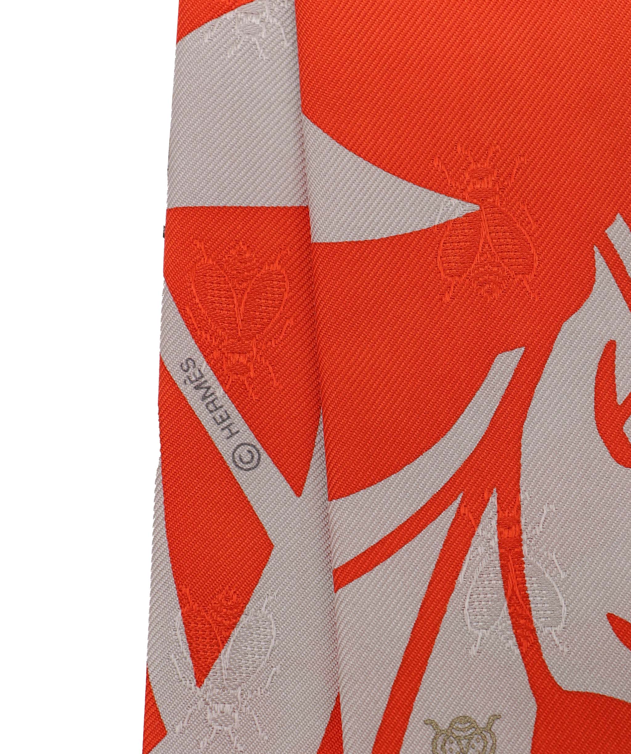 Hermès Hermes fringe twilly orange  DXBV0586