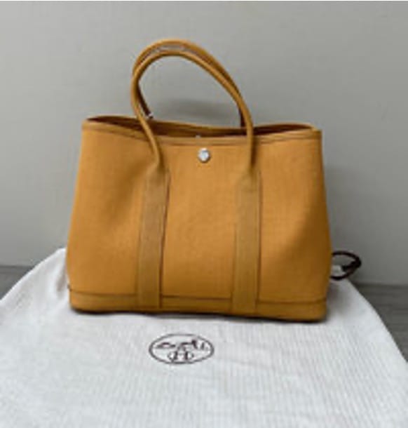 HERMES HERMES Garden 30 Canvas Patchwork Handbag 3022605172823